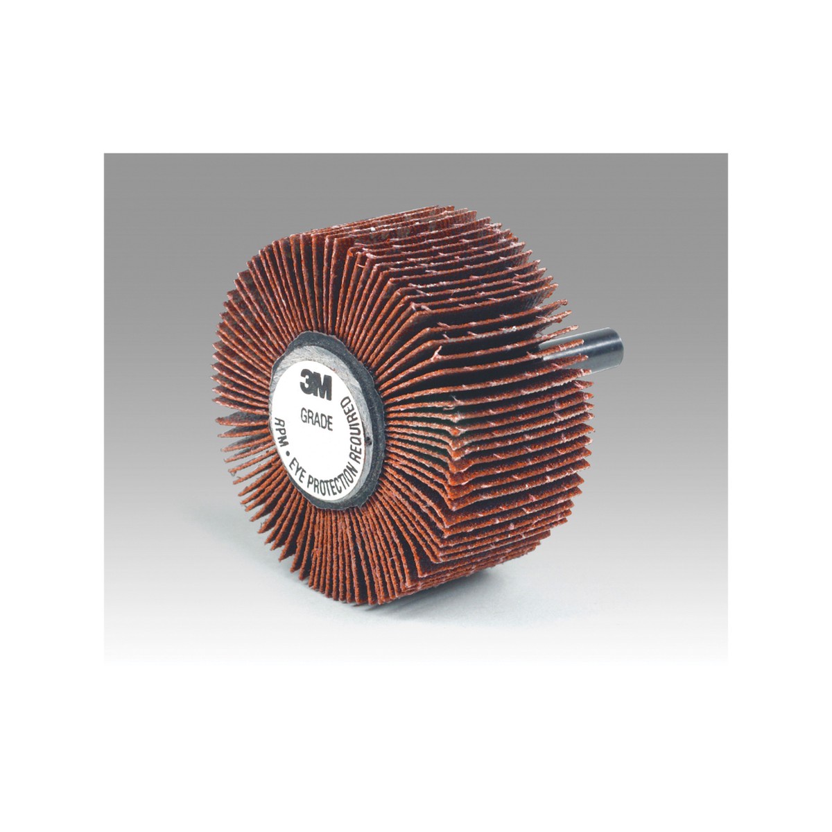 Abrasive Wheel - 3M Polycut Type 83 Mounted Flap Wheel, 1" Diameter Wheel, 1" W Face, 1/4" Diameter Shank, P120 Grit, Fine Grade, Ceramic Abrasive, AB80753