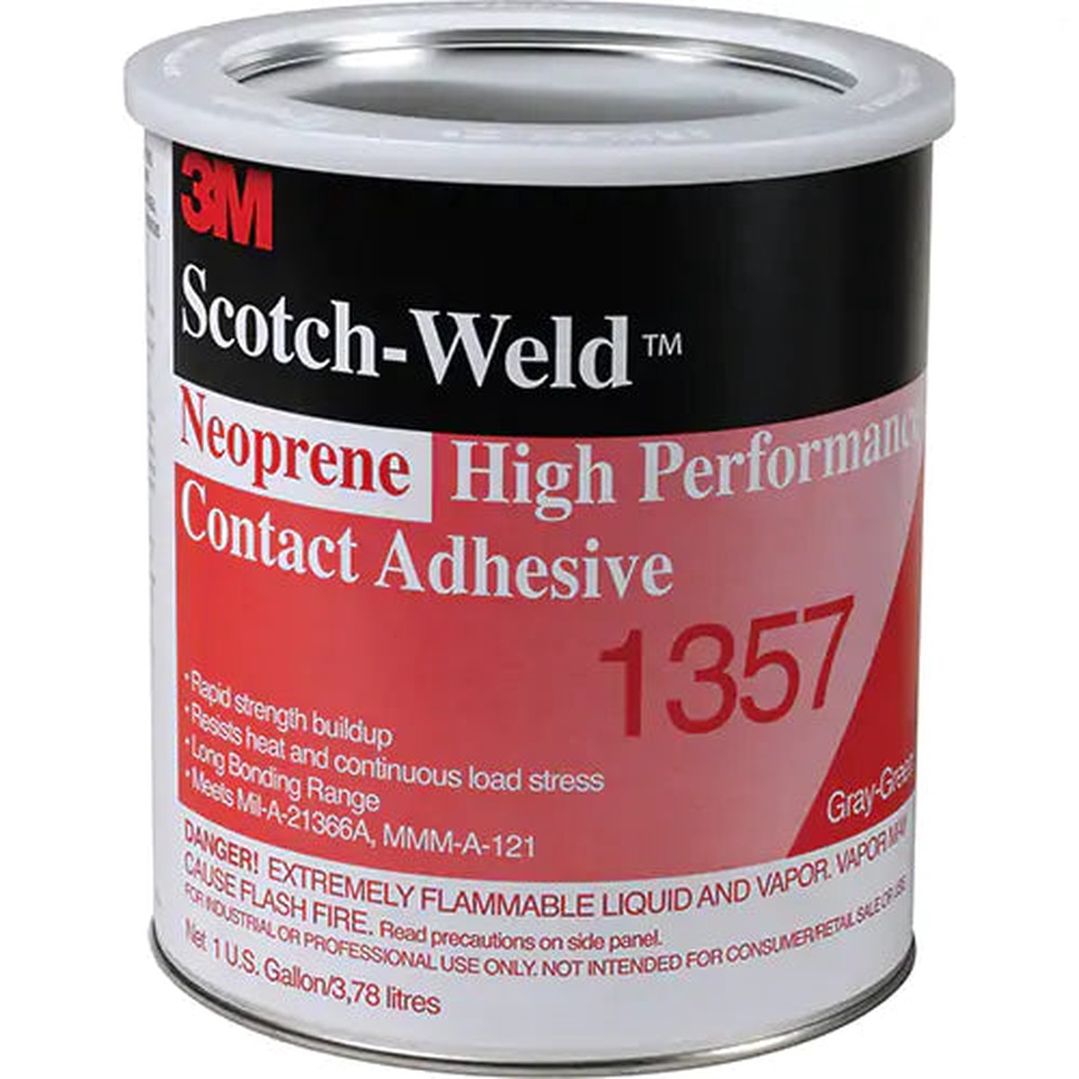 Adhesive - 3M Neoprene High Performance Contact Adhesive, 1 Gallon, 1357-1GAL-NEU