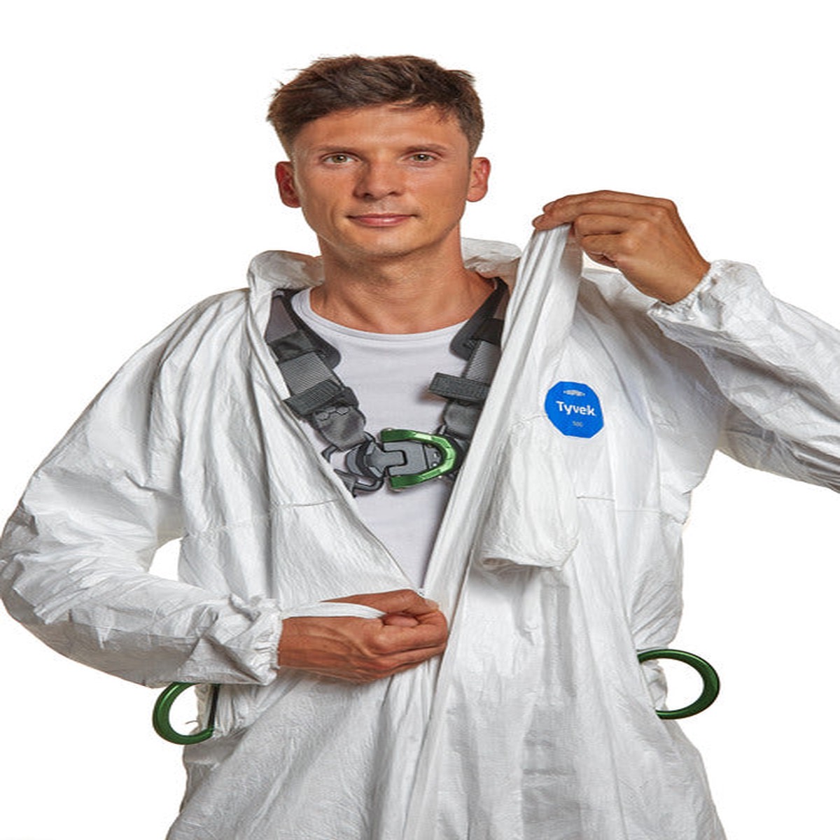 Coveralls - DuPont Tyvek 500 HP Hooded Coverall, Four D-Ring Sleeves, White (Case of 25), TY178SWH