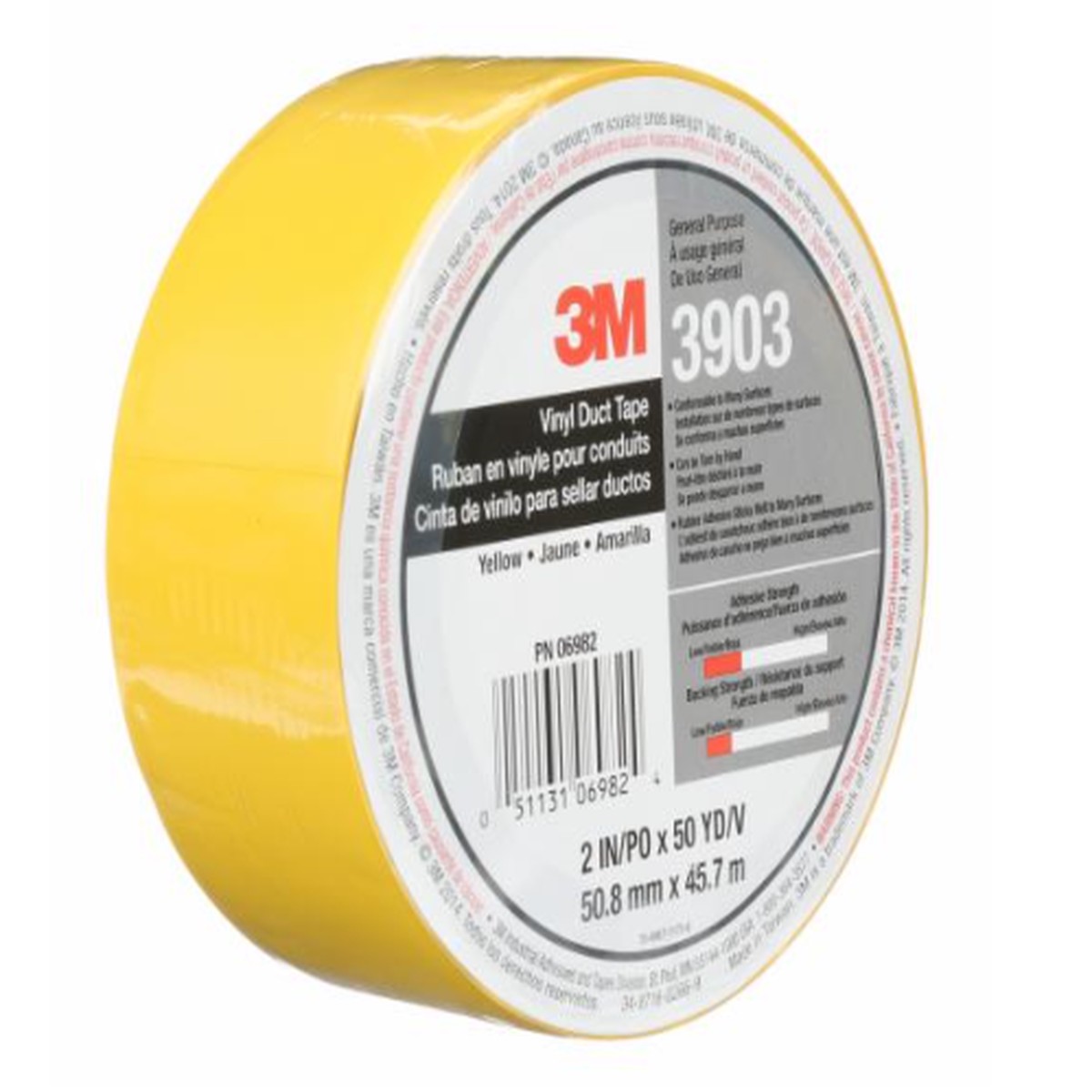 Duct Tape - 3M Vinyl Duct Tape, 2" x 50yd, 3903