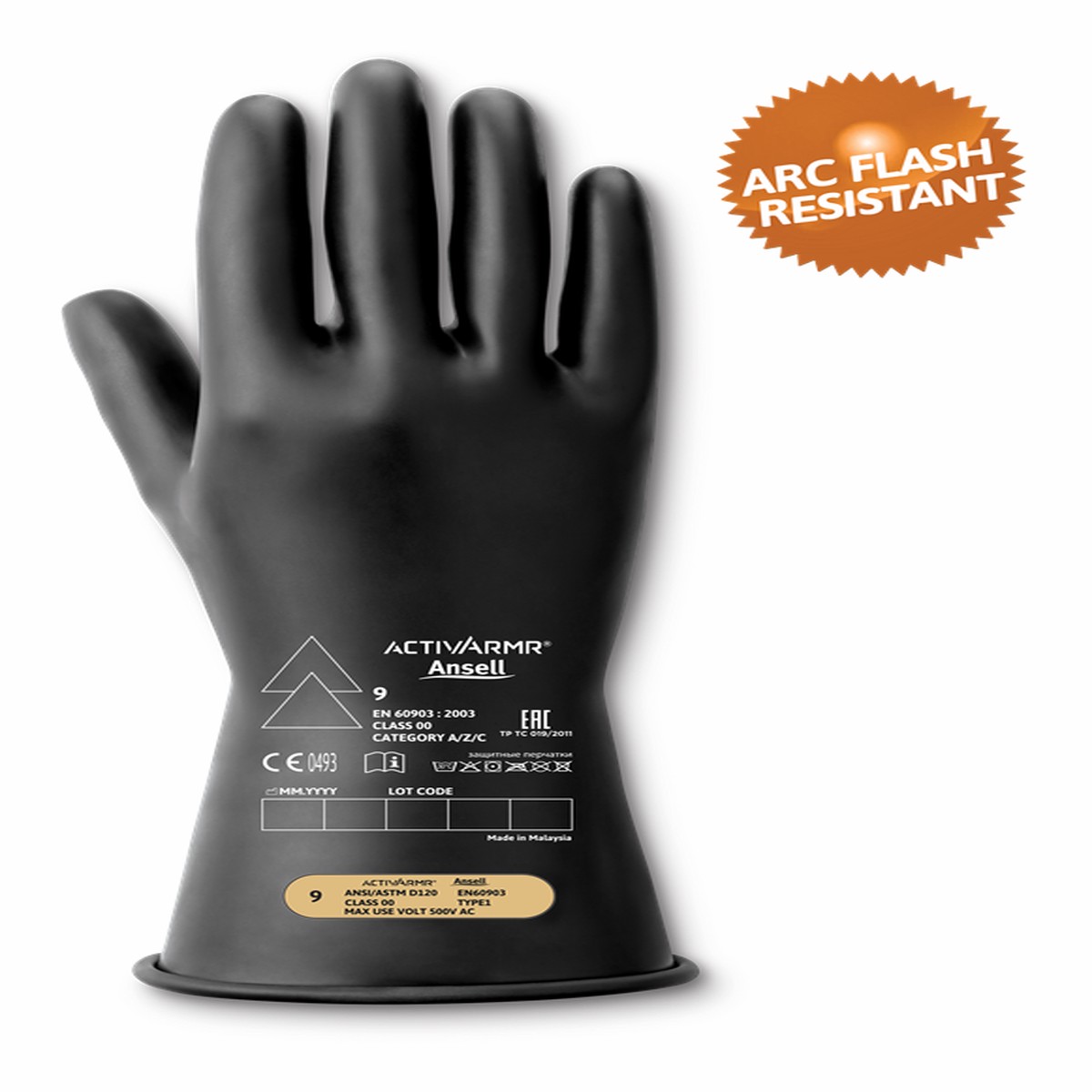 Electrical Insulating Gloves - Ansell ActivArmr Electrical Insulating Gloves, 11", Class 00, RIG0011B/ RIG0011R/ RIG0011Y