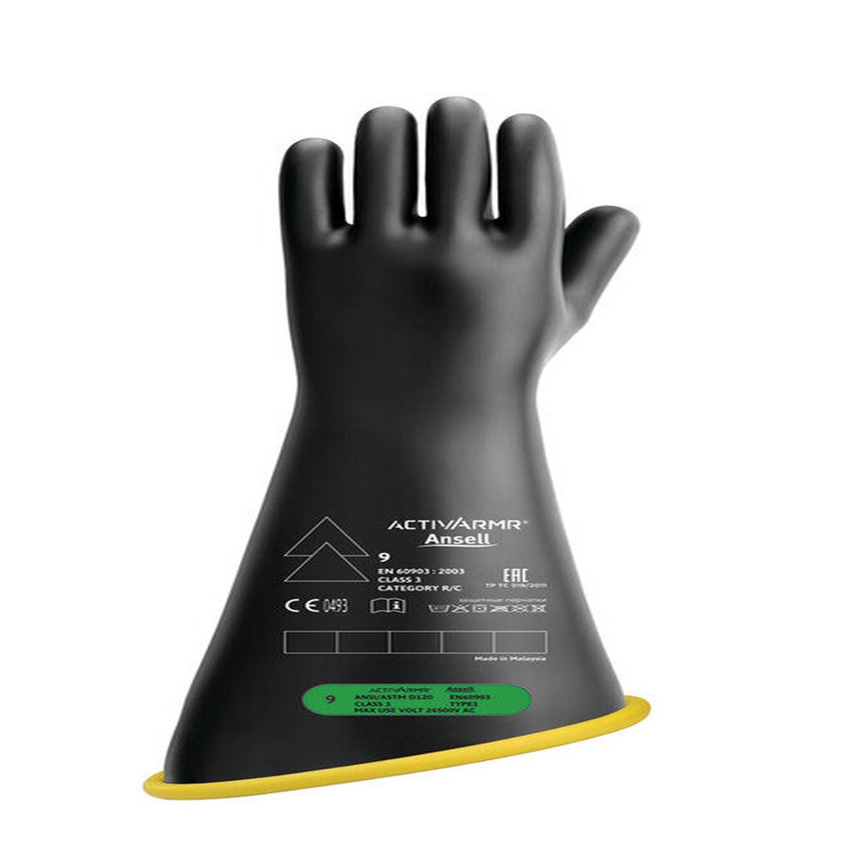 Electrical Insulating Gloves - Ansell ActivArmr Electrical Insulation Gloves, 18", Class 3, RIG318YBCC