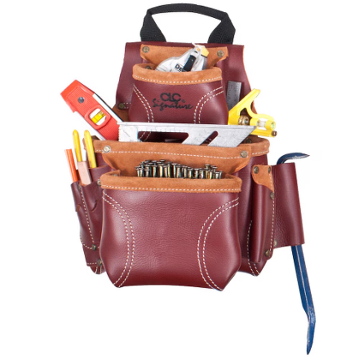 Tool Bag - Kuny's 8 Pocket - Construction Worker's Heavy Duty Leather Nail & Tool Bag, 21685