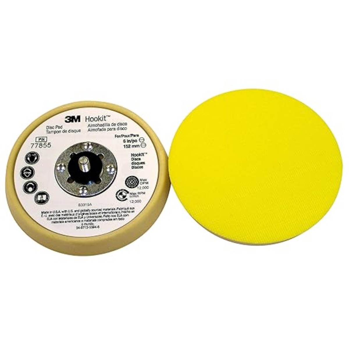 Abrasive Disc - 3M Hookit Low Profile Finishing Disc Pad, Beige, 5" x 11/16", AB77855