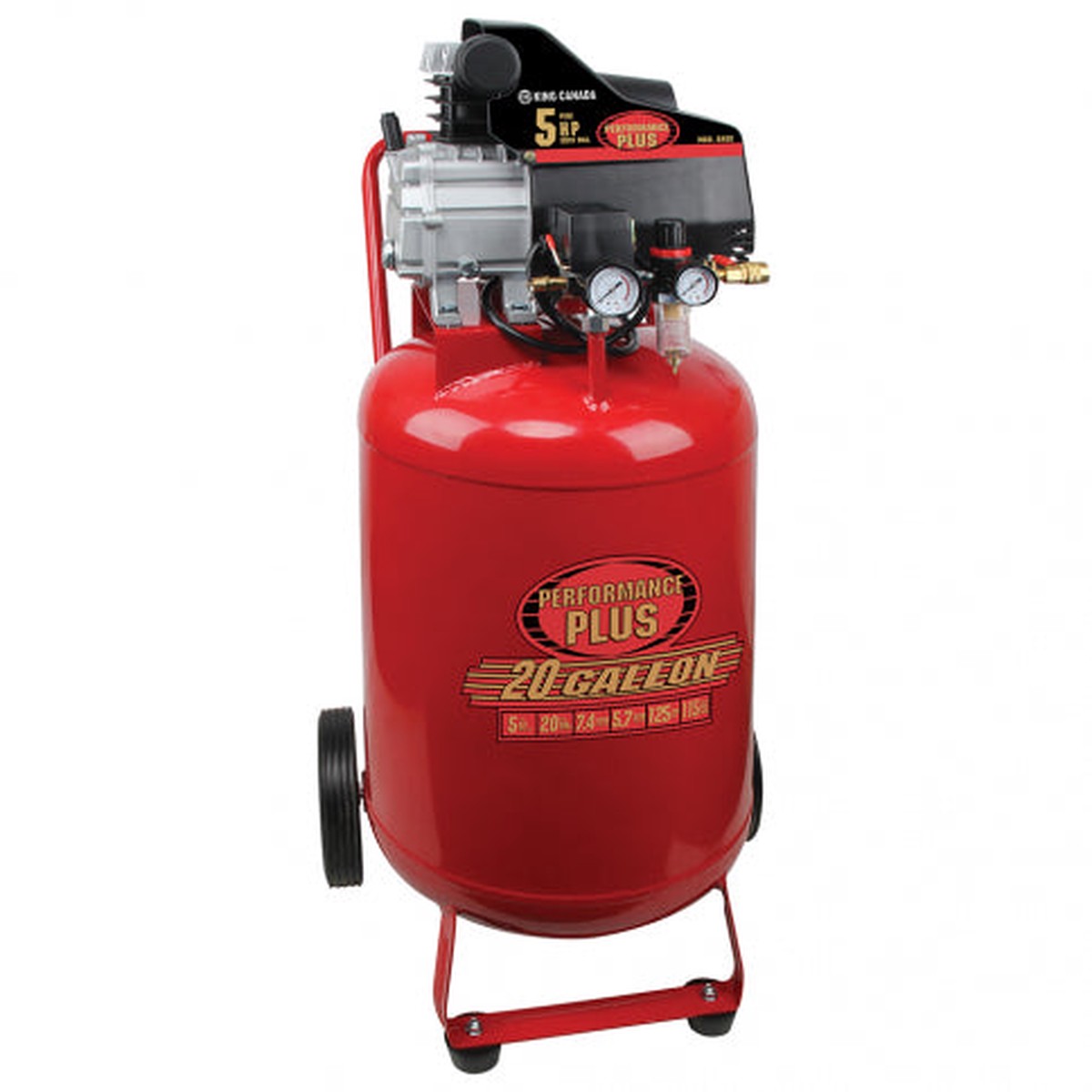 Air Compressor - King Canada 5 Peak HP 20 Gallon Air Compressor, 8498