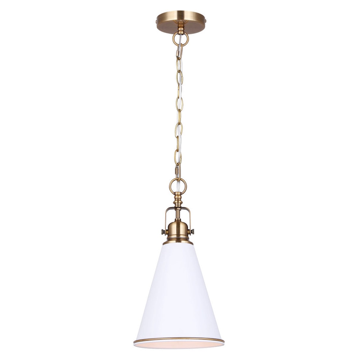 Ceiling Light - Canarm CHANNEL Matte White & Gold Pendant Light, IPL2195B01WHG