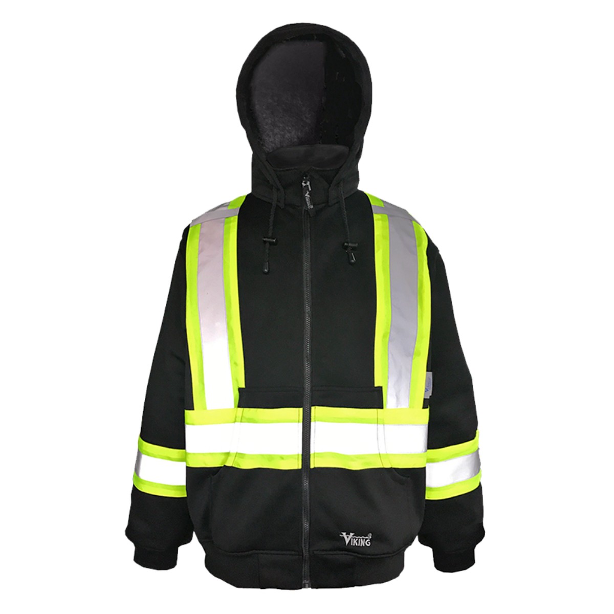 Hoodie - Viking Men's Hi-Viz CSA Black Cotton Lined Hoodie, 6421BK