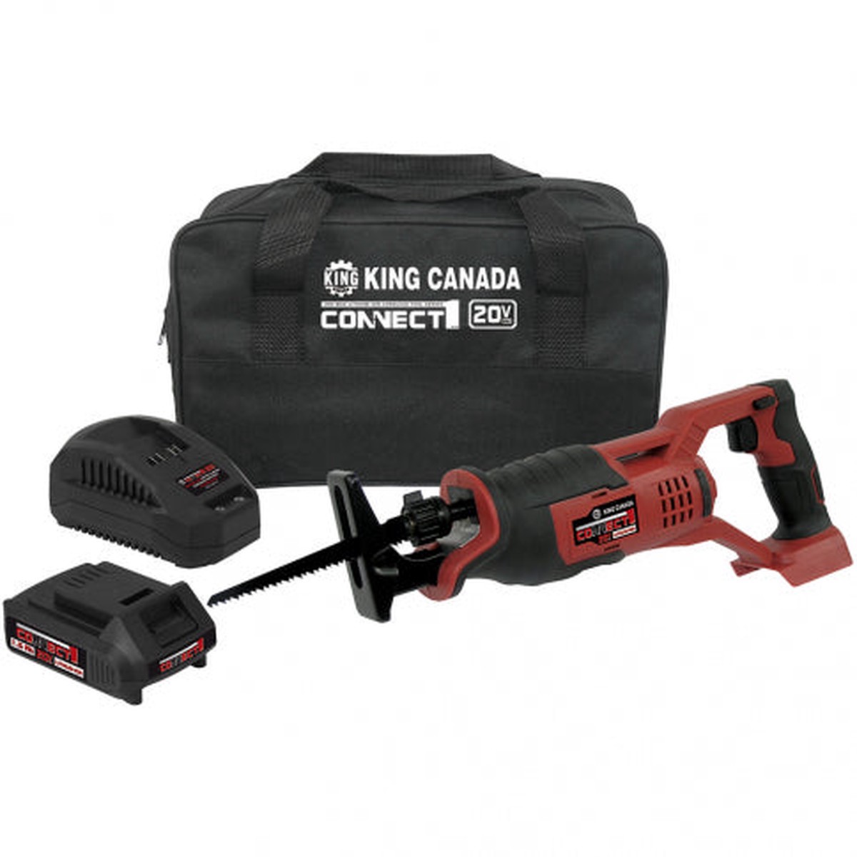Reciprocating Saw - King Canada 20V Max Li-Ion Cordless Variable Speed Reciprocating Saw Kit, 8030LK-BC