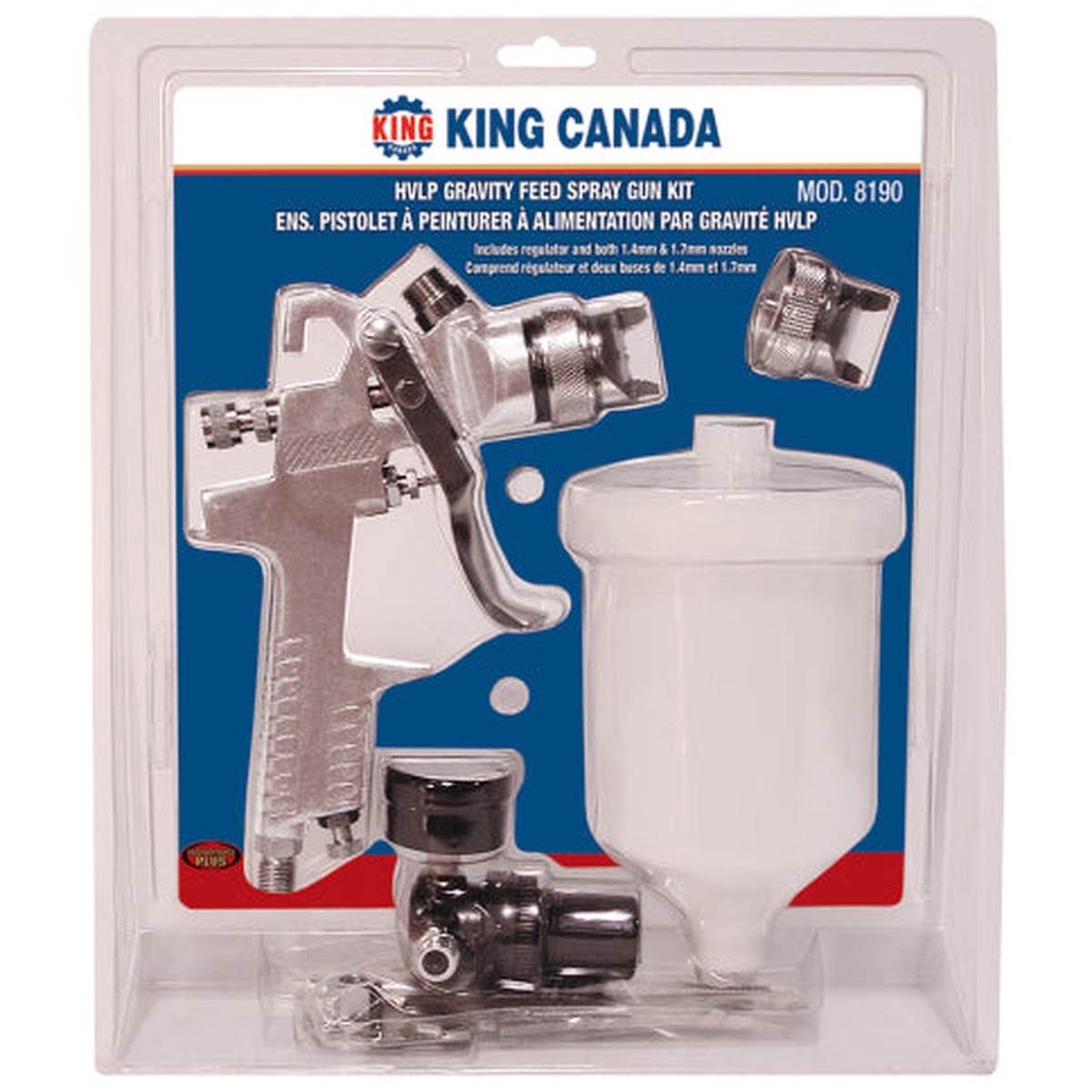 Spray Gun Kit - King Canada HVLP Gravity Feed Spray Gun Kit, 8190