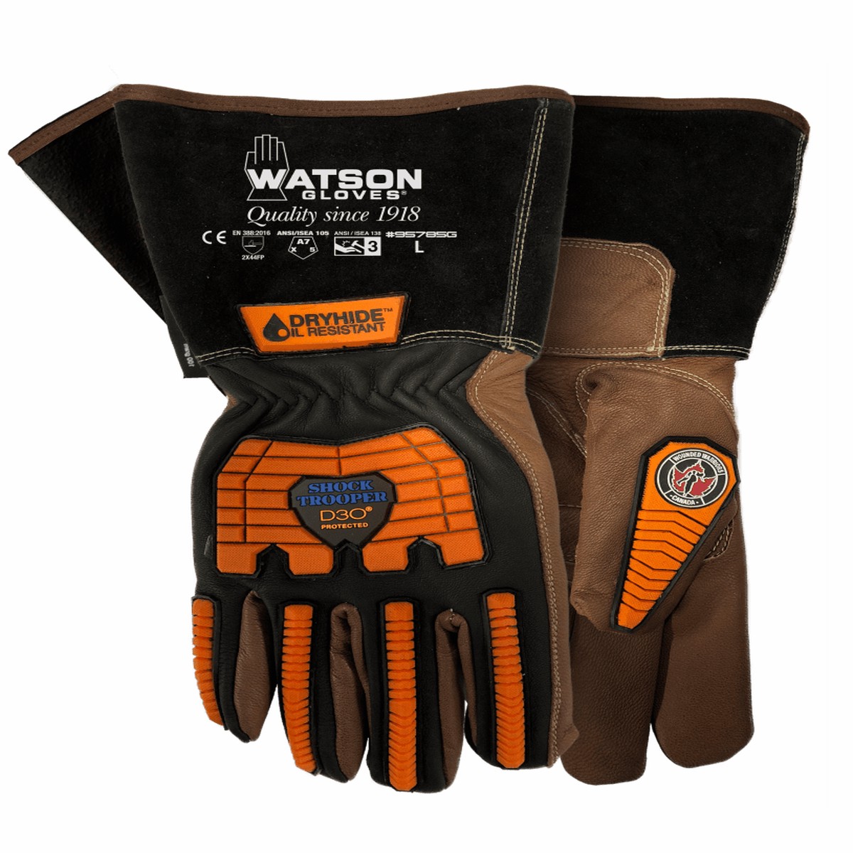 Anti Impact Gloves - Watson Gloves Shock Trooper Impact Gloves, 95785G