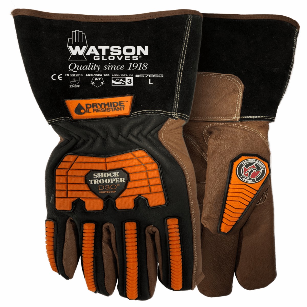 Anti Impact Gloves - Watson Gloves Shock Trooper Oil Resistant Impact Gloves, 5785G