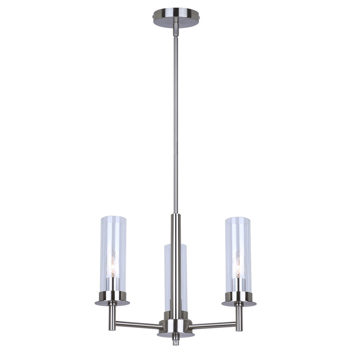 Ceiling Light - Canarm BENSON 3-Light Brushed Nickel Chandelier, ICH1205A03BN