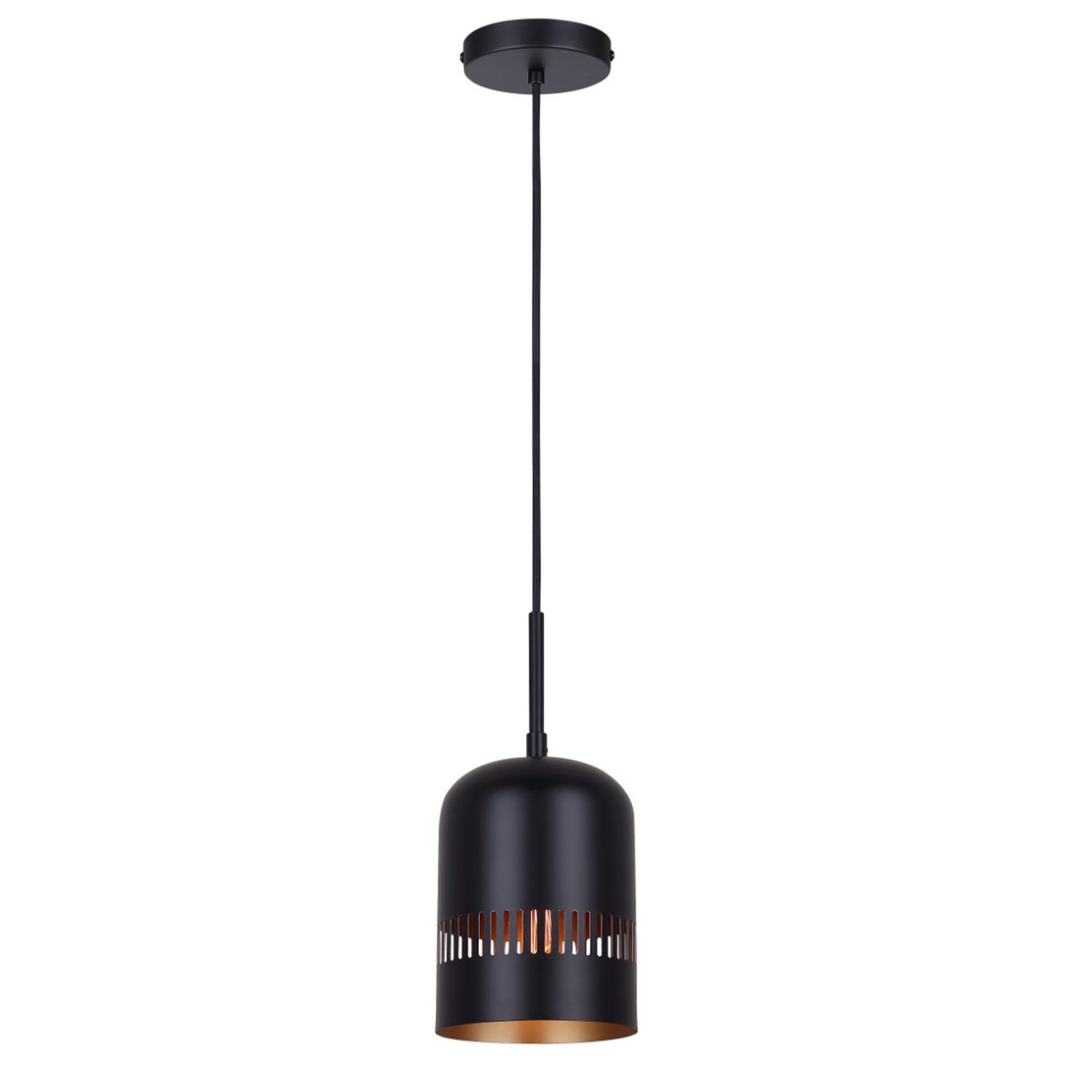Ceiling Light - Canarm MILES Matte Black & Gold 6" Pendant Light, IPL1207A01BK6