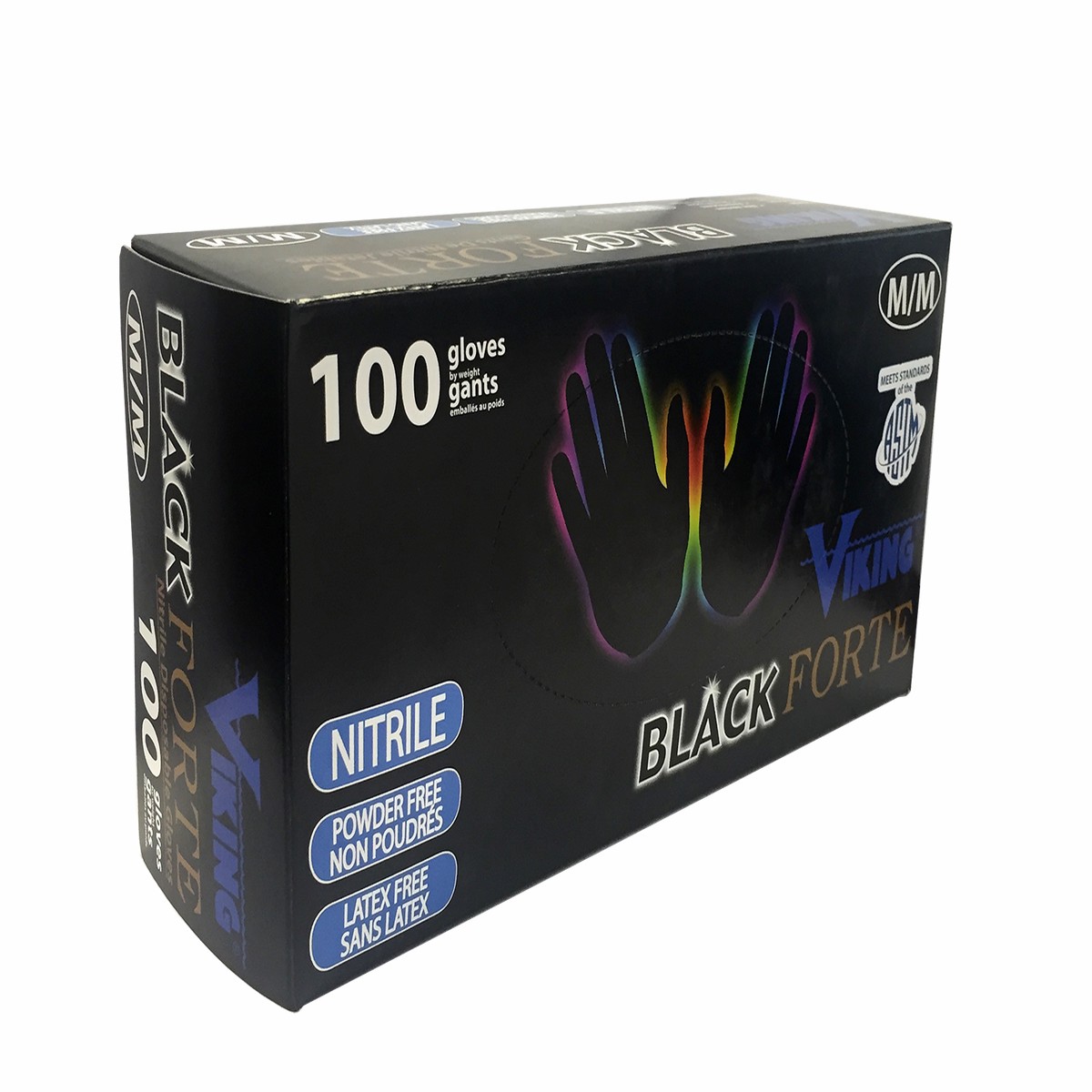 Disposable Gloves - Viking Black Forte 6 Mil Nitrile Disposable Gloves (Box of 100), 34605