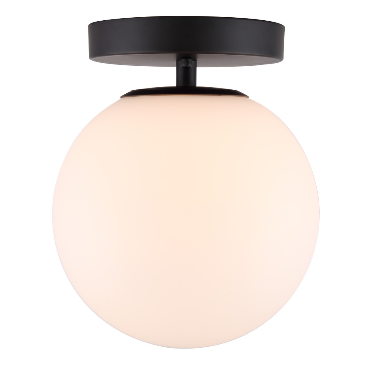 Flush Mount - Canarm LED 8" CAMILO Matte Black Flush Mount, Flat Opal Glass, IFM1029A08BK-FO