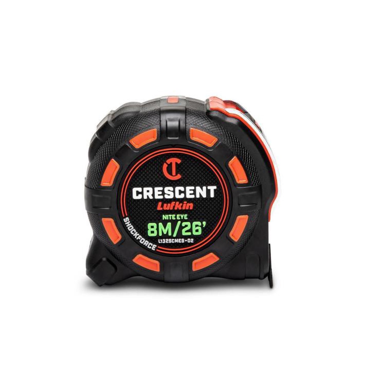 Measuring Tape - Crescent Lufkin 1-1/4" x 8m/26' SHOCKFORCE NITE EYE Tape Measure, L1325CMEB-02