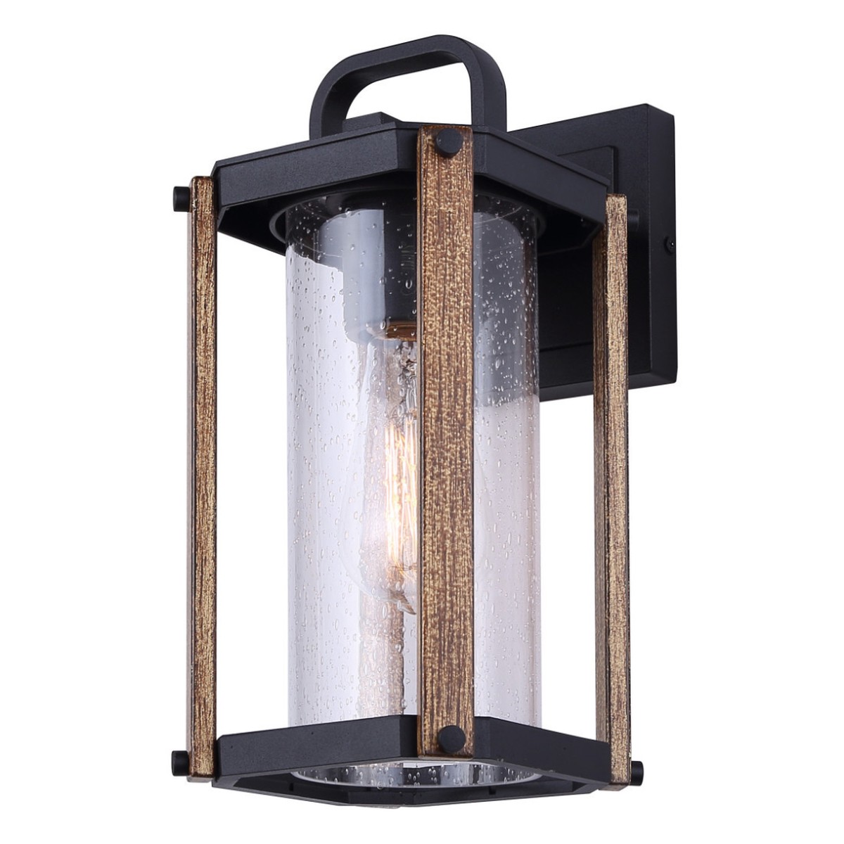 Outdoor Light - Canarm AKI Black & Brushed Brown Outdoor Light, IOL697BKW