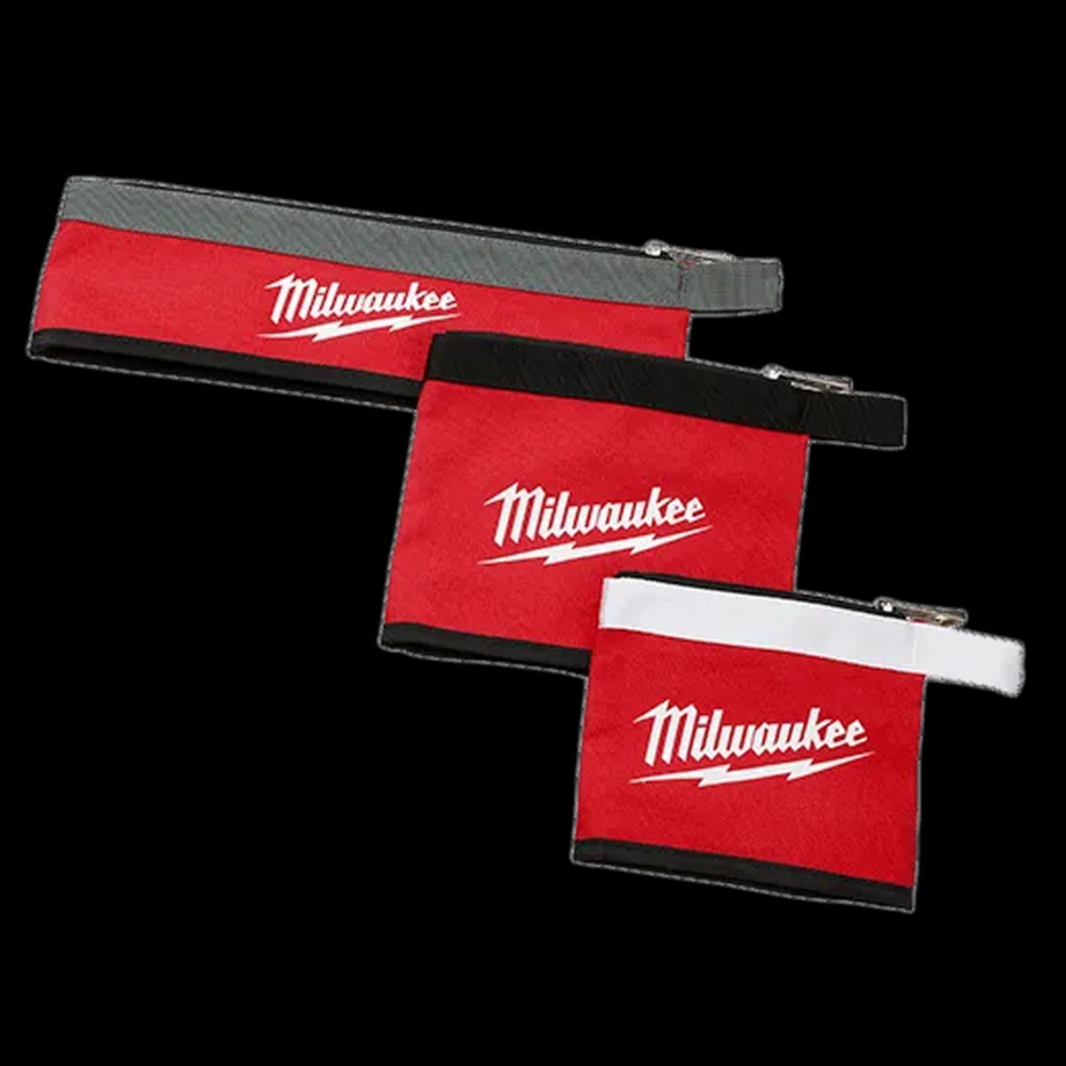 Tool Pouches - Milwaukee 3PC Multi-Size Zipper Pouches, 48-22-8183
