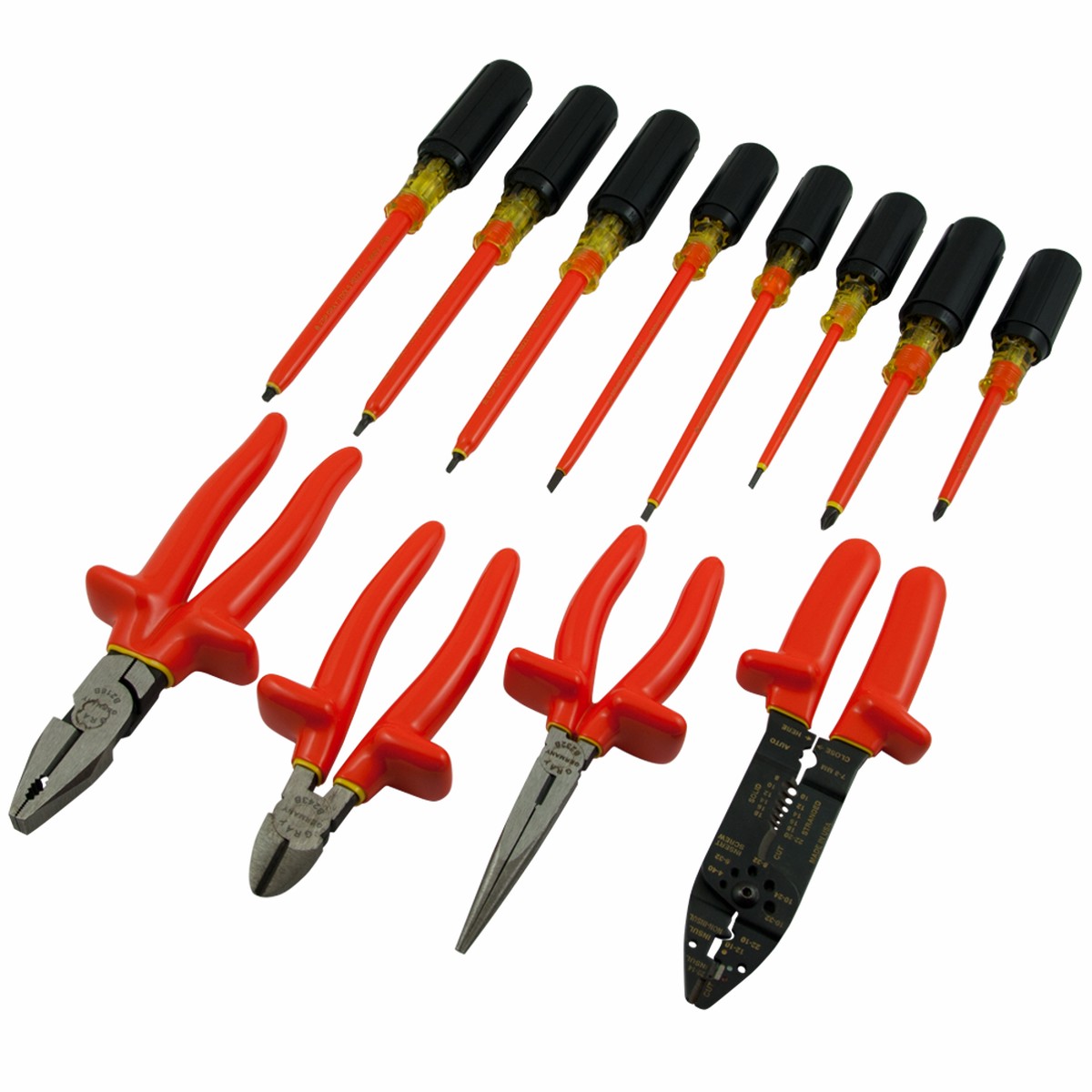 Tool Set - Gray Tools Insulated 12 Piece Screwdriver/Pliers Set, 86612-I