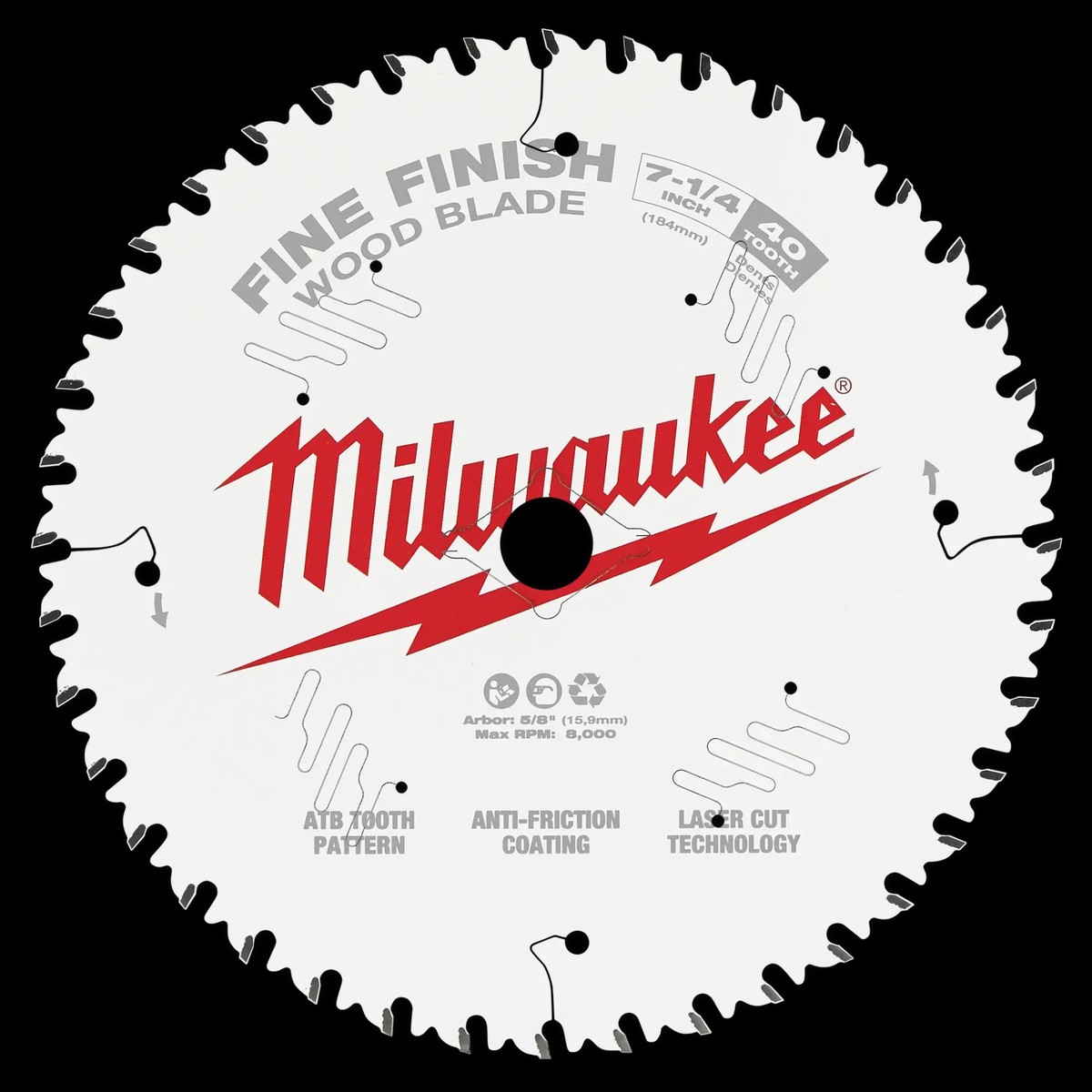 Blades - Milwaukee Ultra Fine Finish 7-1/4" Circular Saw Blades - 10PK, 48-41-0730
