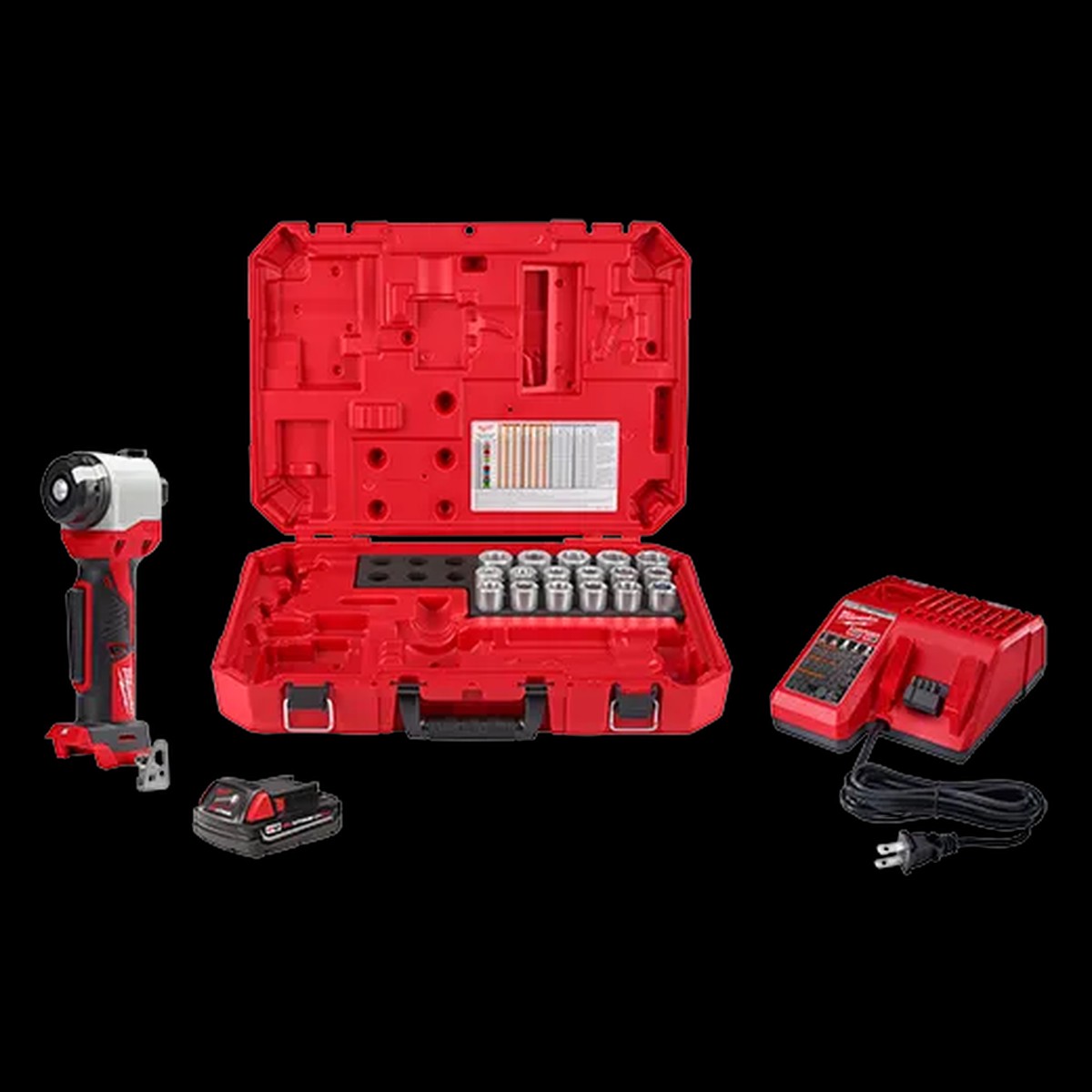 Cable Stripper Kit - Milwaukee M18 Cable Stripper Kit with 17 Cu THHN / XHHW Bushings, 2935CU-21S