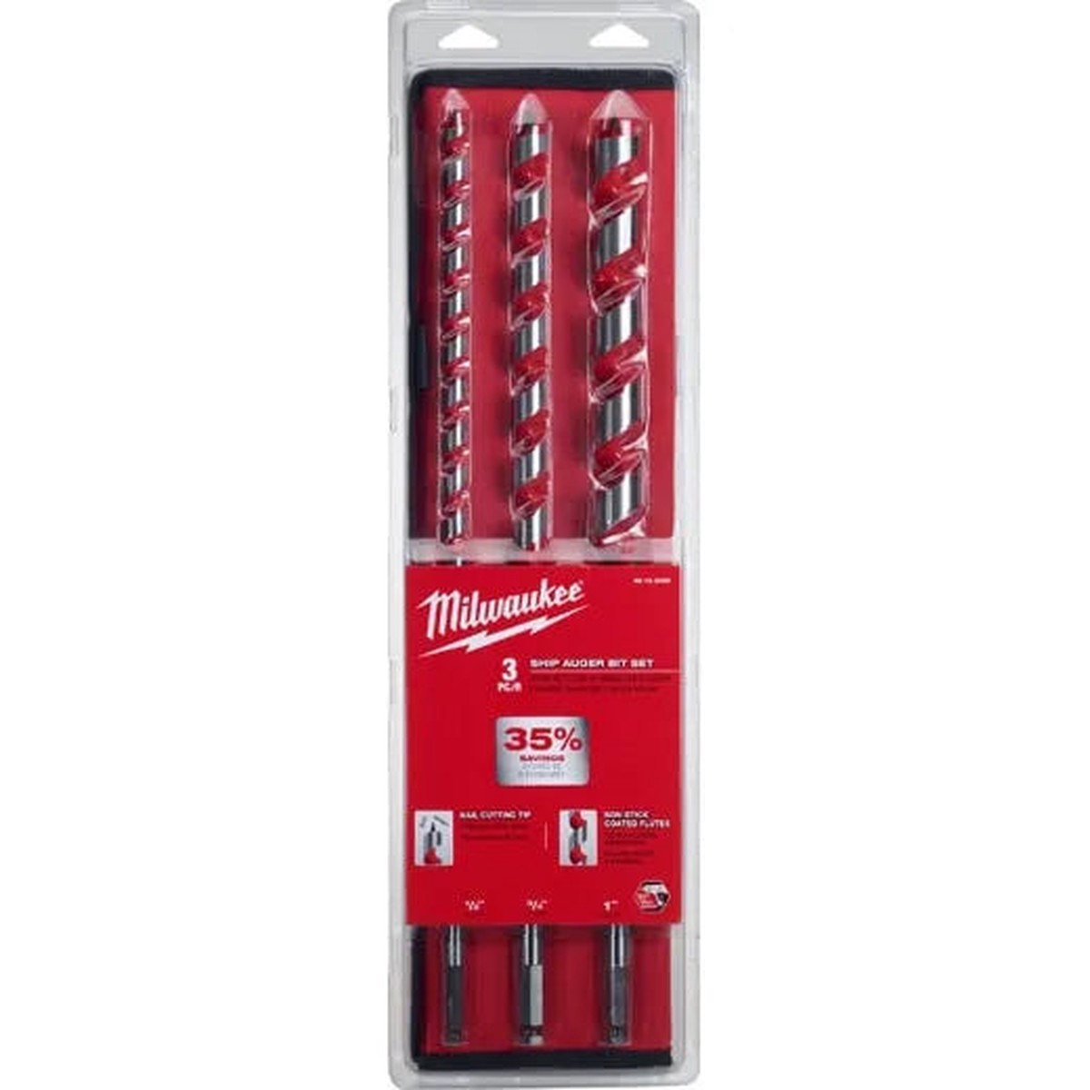 Drill Bits - Milwaukee 18" Ship Auger Bit Set (3 PC), 48-13-3000
