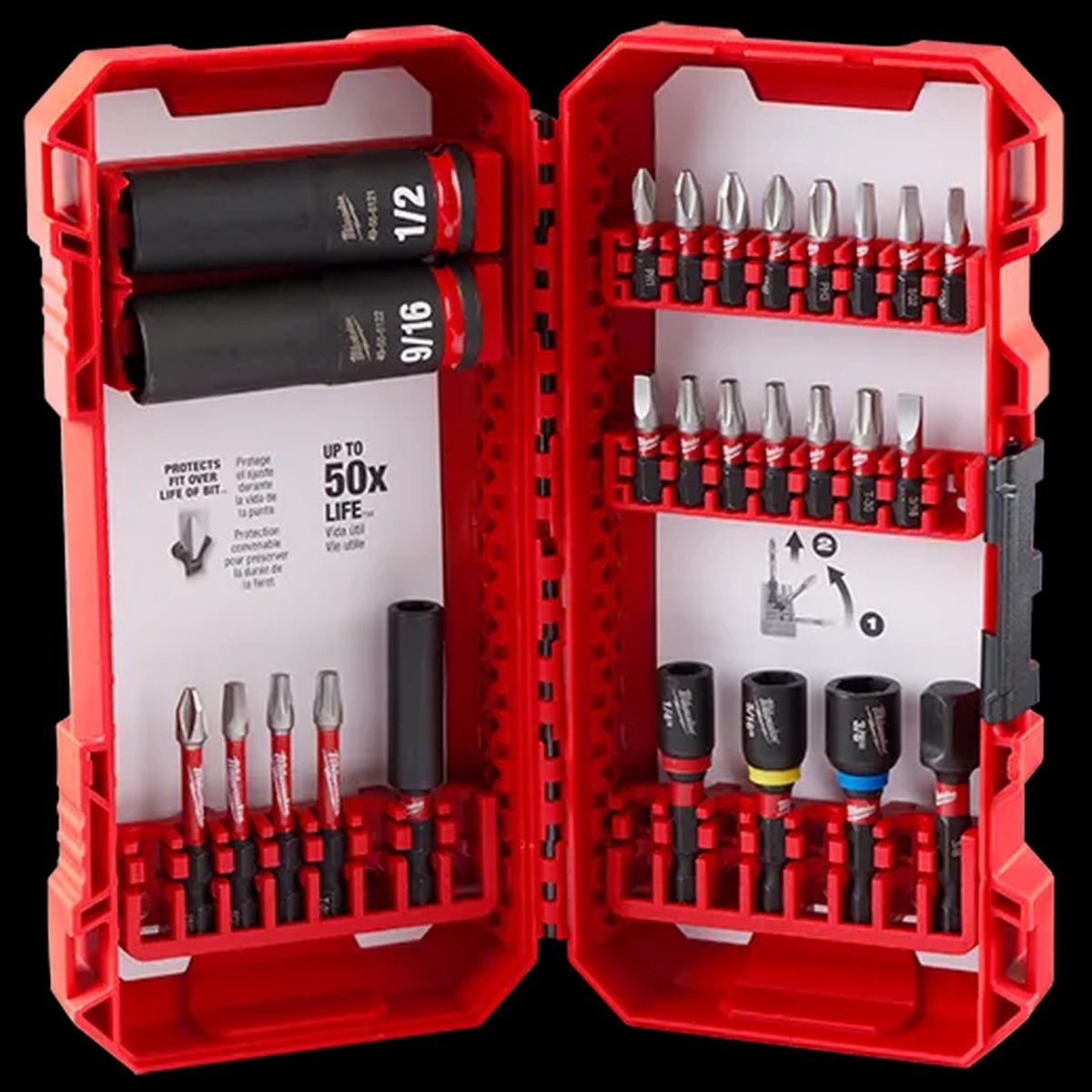 Drill Bits - Milwaukee SHOCKWAVE Impact Duty Drive and Fasten Set - 26PC, 48-32-4408