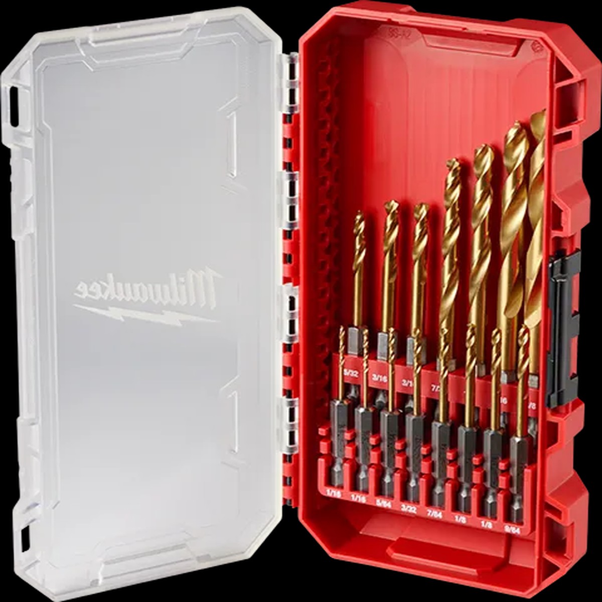 Drill Bits - Milwaukee SHOCKWAVE Impact Duty RED HELIX Titanium Drill Bit Set - 15PC, 48-89-4670