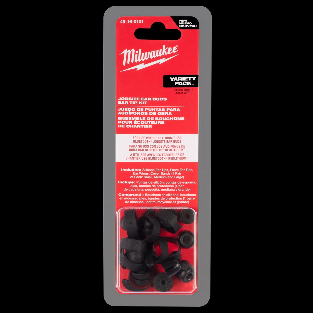 Earbud Tips - Milwaukee Jobsite Ear Buds Ear Tip Kits, 49-16-01