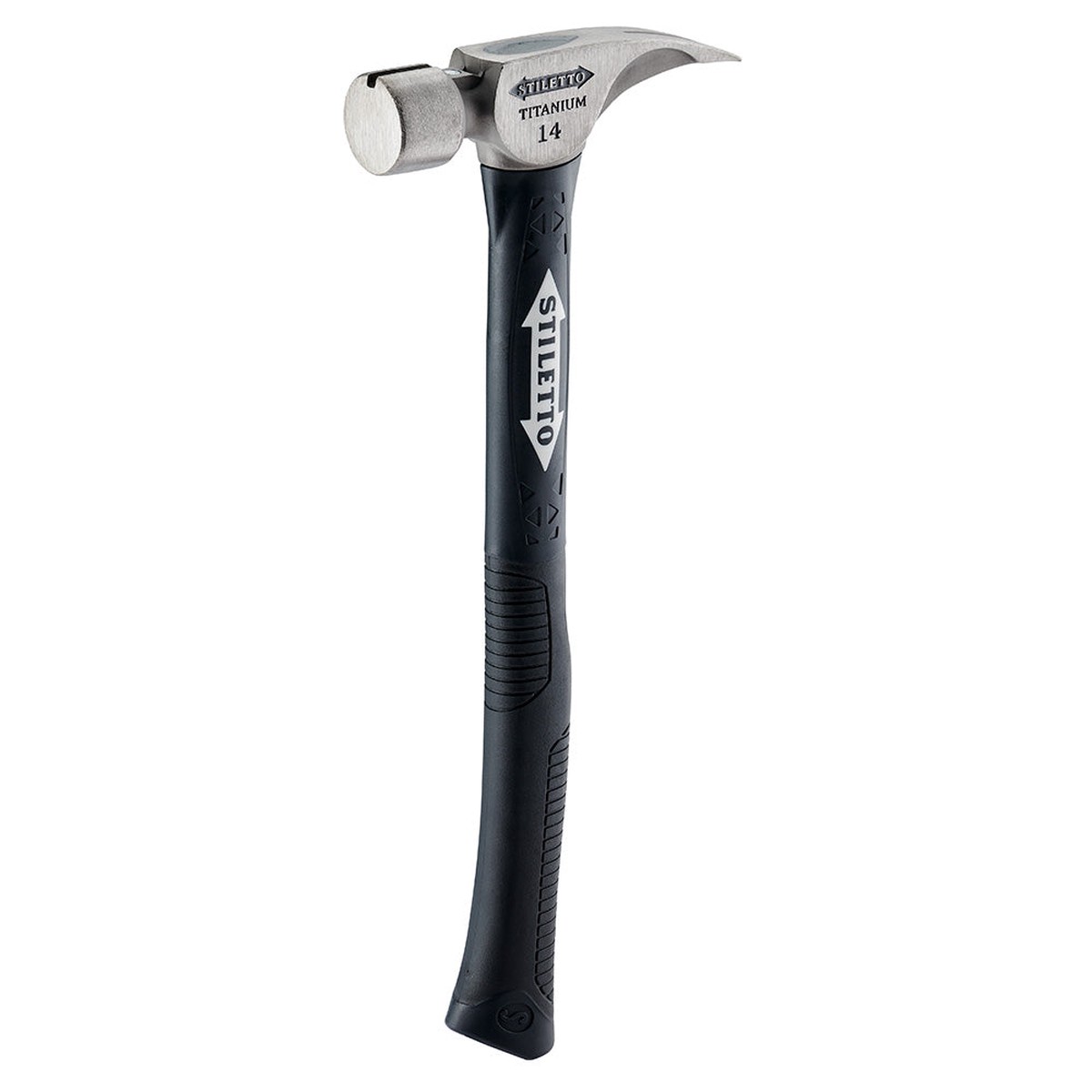 Hammer - Milwaukee 14 oz Titanium Smooth Face Hammer with 18" Hybrid Fiberglass Handle, TI14SC-F