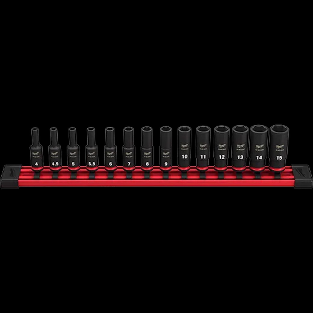 Socket Set - Milwaukee 14PC SHOCKWAVE Impact Duty Metric Deep 6 Point Socket Set, 49-66-7003