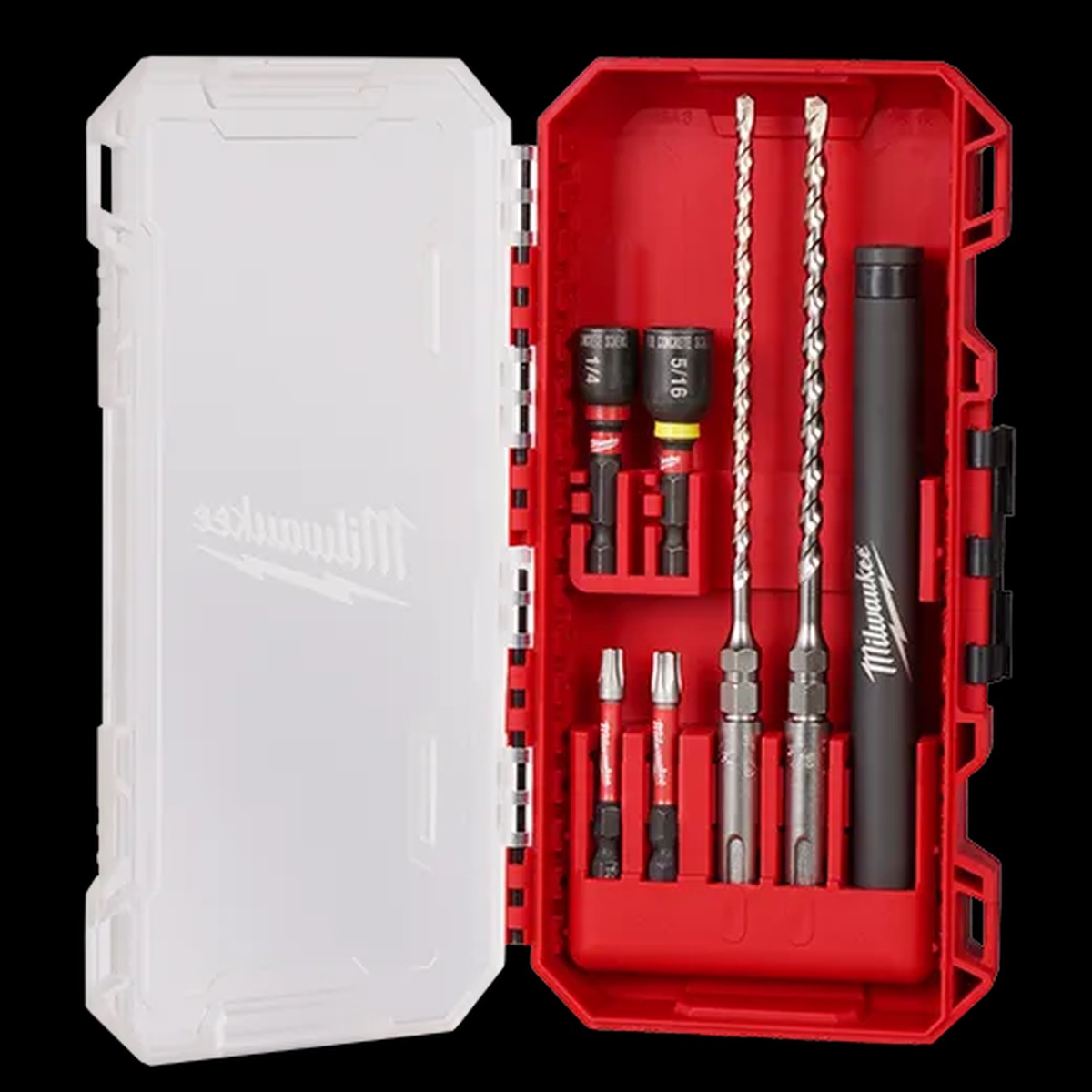 Concrete Screw Kit - Milwaukee 7pc. SDS Plus M/2 2-Cutter Concrete Screw Install Kit, 48-20-7497
