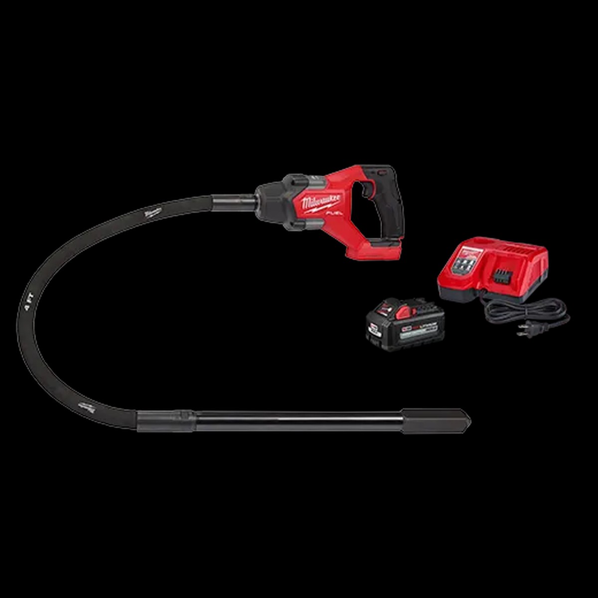 Concrete Vibrator Kit - Milwaukee M18 FUEL 4' Concrete Pencil Vibrator Kit, 2910-21