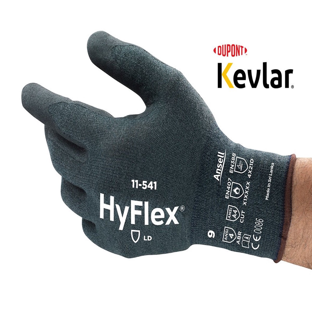 Cut Resistant Gloves - Ansell HyFlex Cut Resistant Light Duty, 11-541