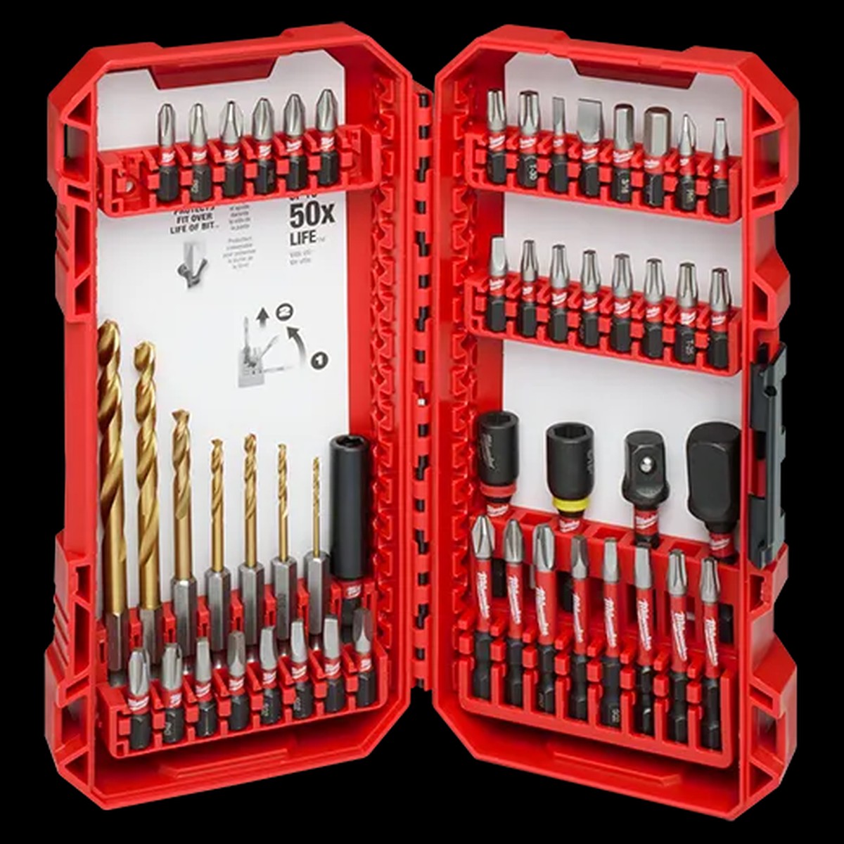 Drill Bits - Milwaukee SHOCKWAVE Impact Duty Drill & Drive Set 50PC, 48-32-4013