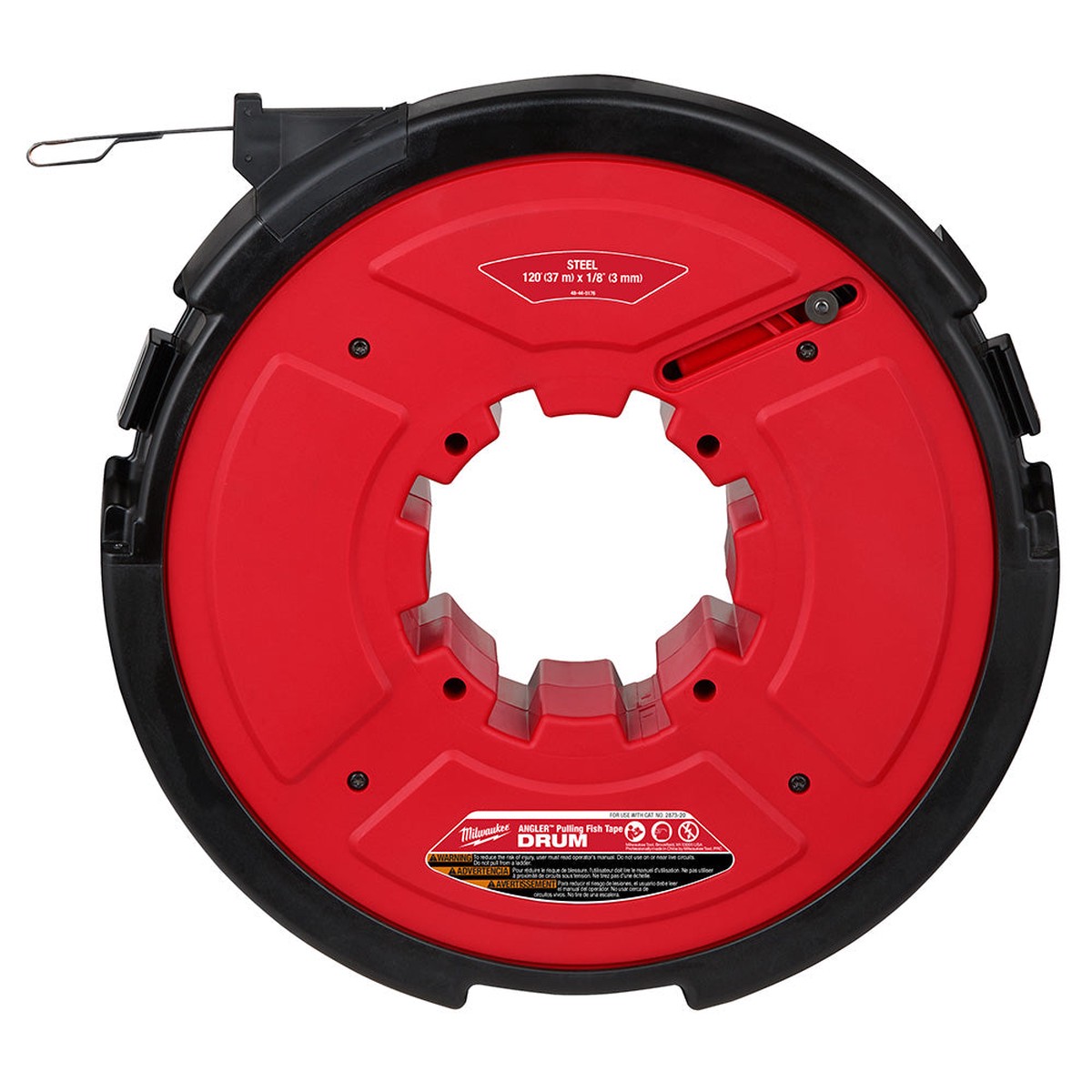 Fish Tape - Milwaukee M18 FUEL ANGLER 120 Ft. x 1/8 in. Steel Pulling Fish Tape Replacement Cartridge, 48-44-5176