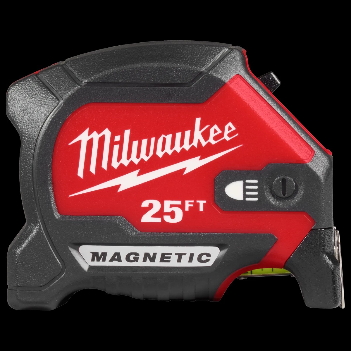 Measuring Tape - Milwaukee 25ft Magnetic Tape Measure w/ Rechargeable 100L Light, 48-22-0428
