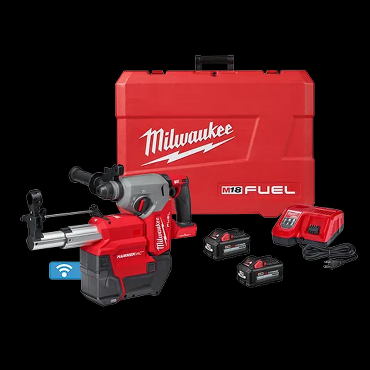 Rotary Hammer Kit - Milwaukee M18 FUEL 1" SDS Plus Rotary Hammer w/ ONE-KEY Dust Extractor Kit, 2914-22DE