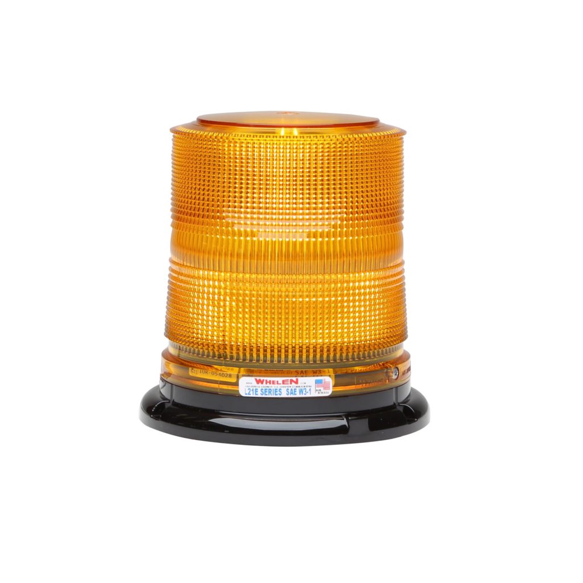Safety Light - Whelen Beacon LED L21 12V Amber, Magnetic/Suction Cup Mount, Low Dome, L21LAV