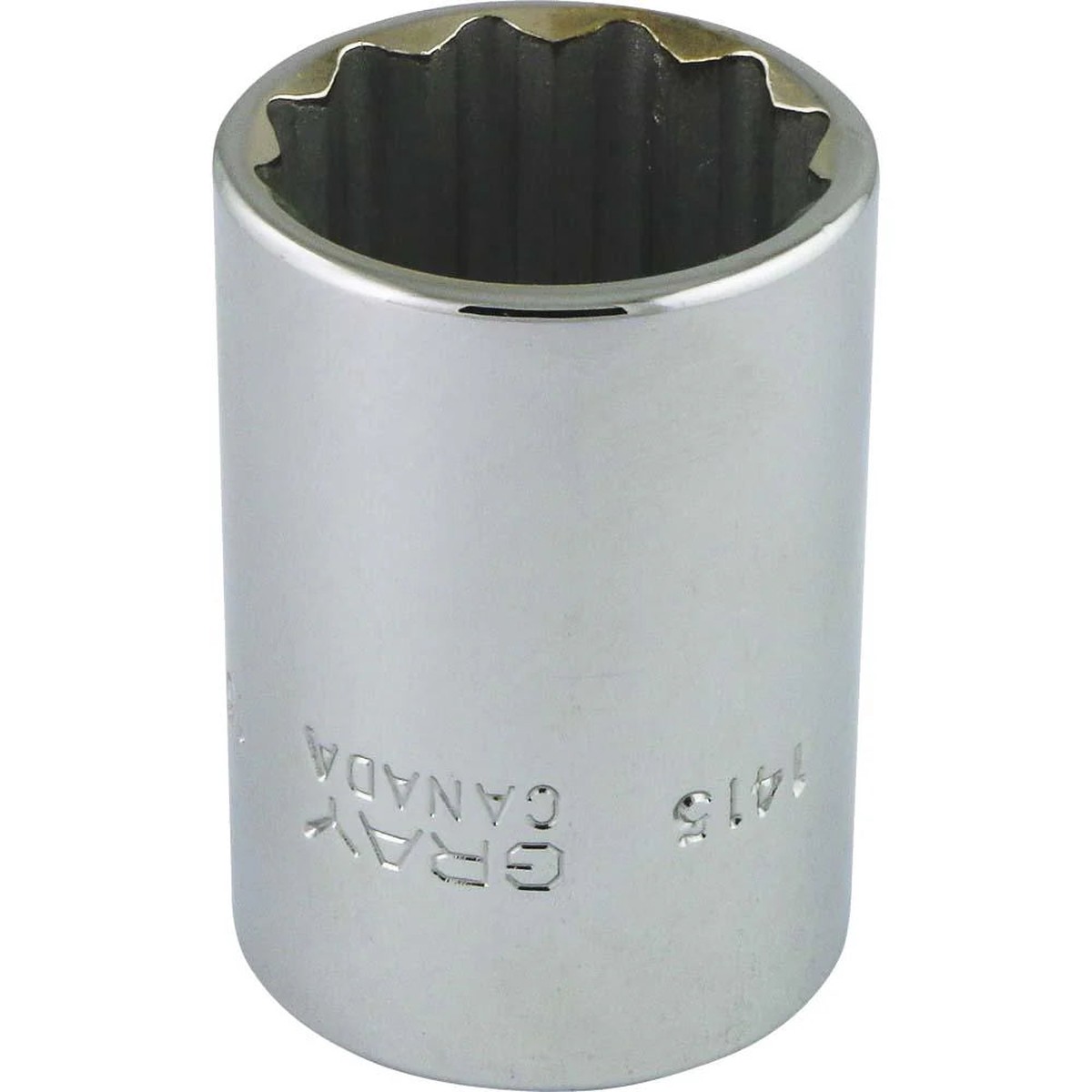 Socket - Gray Tools 1/2" Drive 15/16" Hex 12 Point Standard Length Socket, 1415