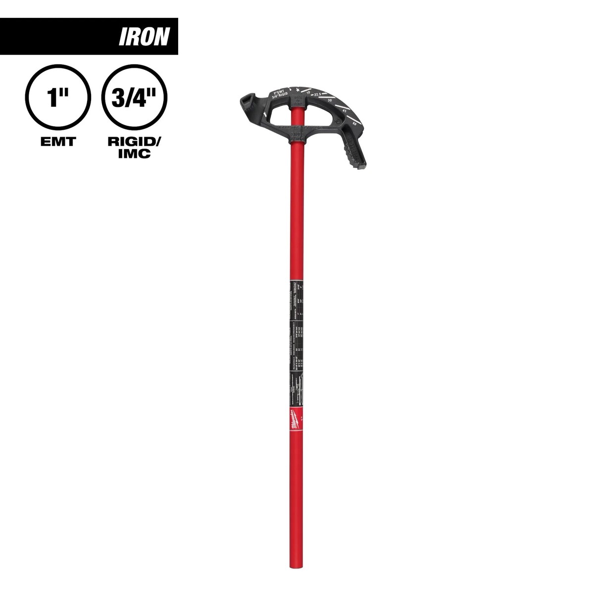 Pipe Bender - Milwaukee Iron 1" EMT, 3/4" Rigid/IMC Conduit Bender, 48-22-4082