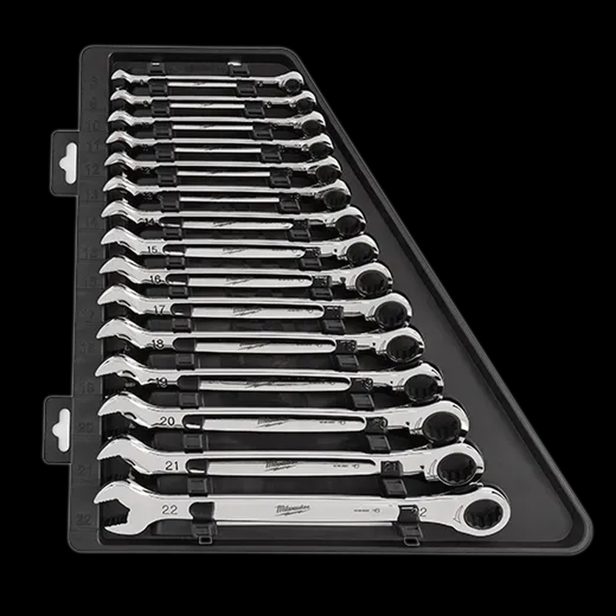Wrench Set - Milwaukee 15pc Ratcheting Combination Wrench Set - Metric, 48-22-9516
