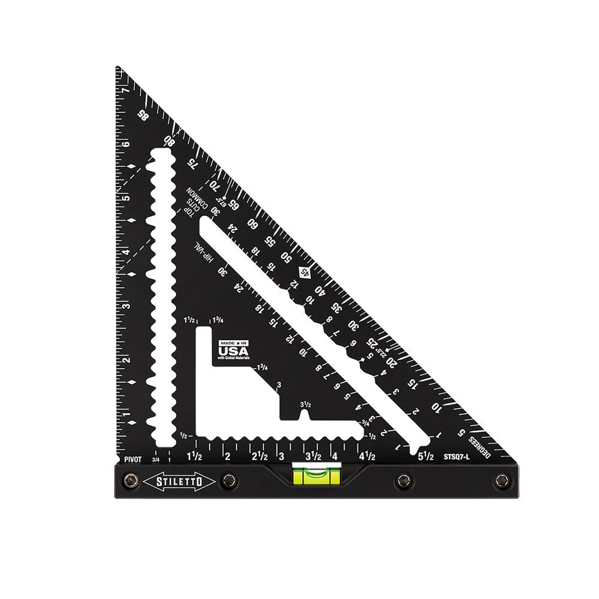 Carpenter Square - Milwaukee STILETTO 7" Carpenter Square with Level, STSQ7-L