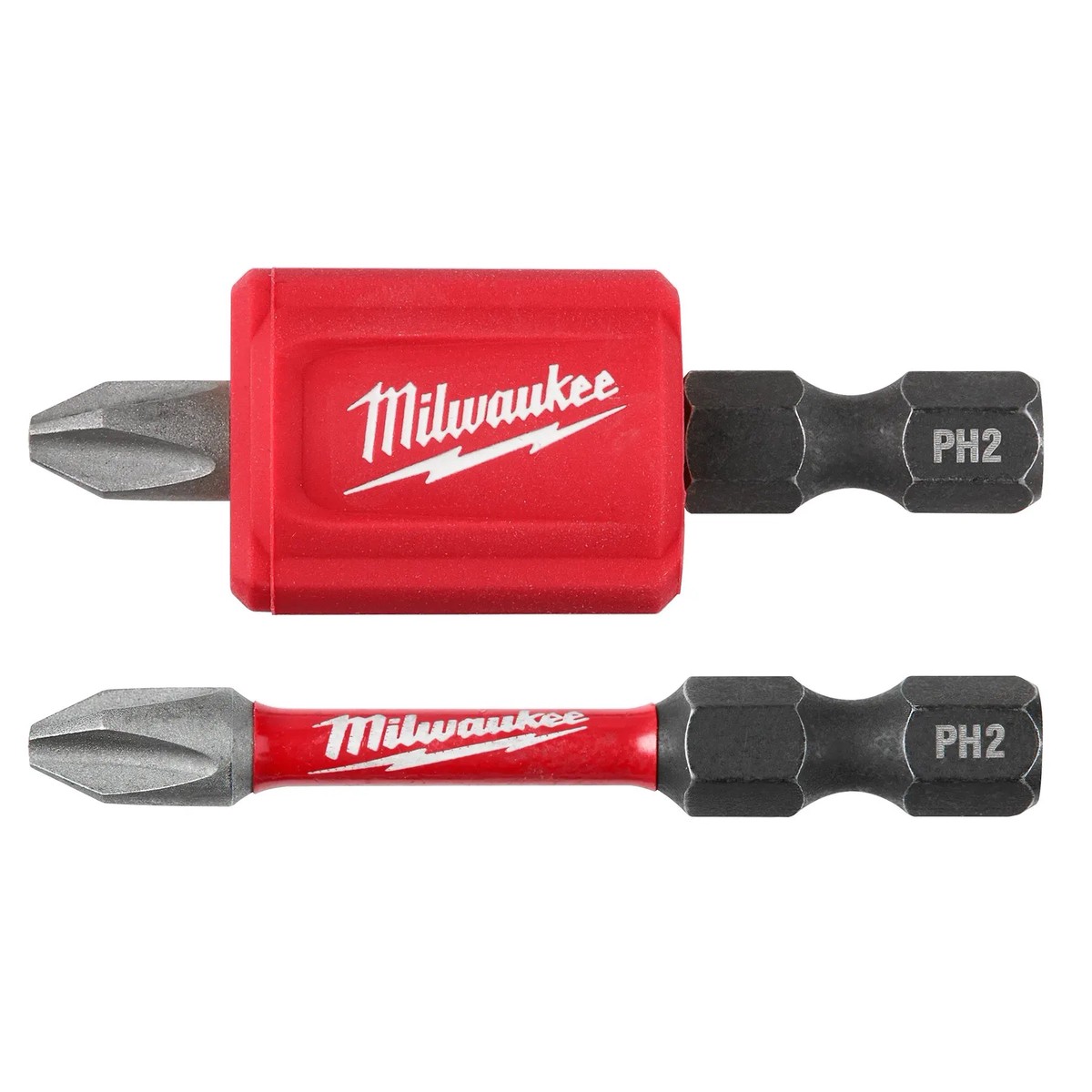 Drill Bit Kit - Milwaukee SHOCKWAVE Impact Duty Magnetic Attachment and PH2 Bit Set - 3PC, 48-32-4550