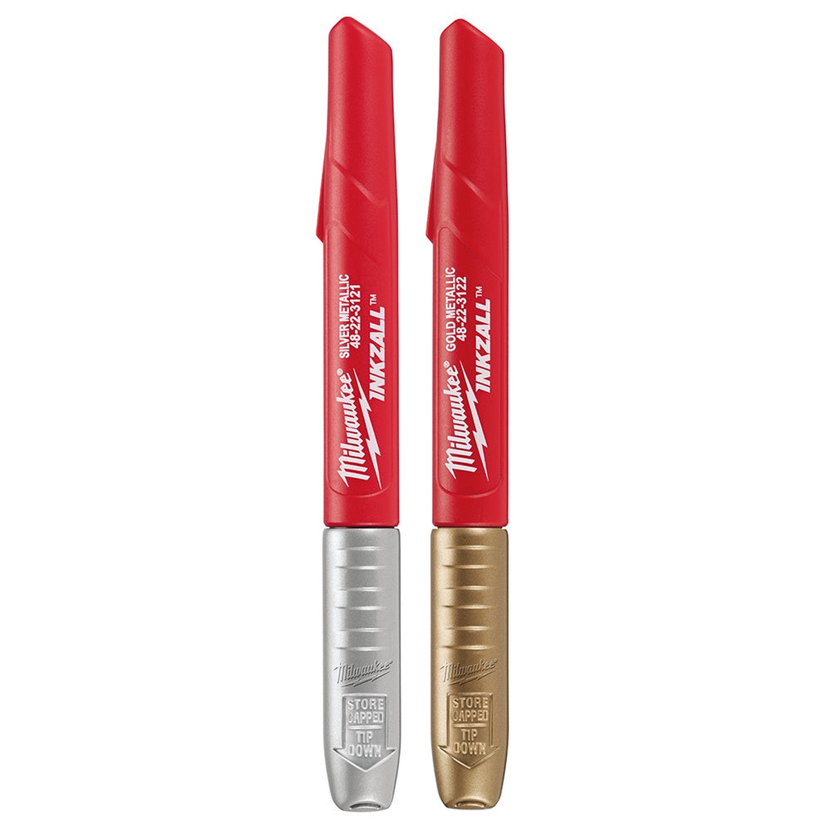Marker - Milwaukee INKZALL Silver/Gold Metallic Fine Point Marker (Pack of 2), 48-22-3123