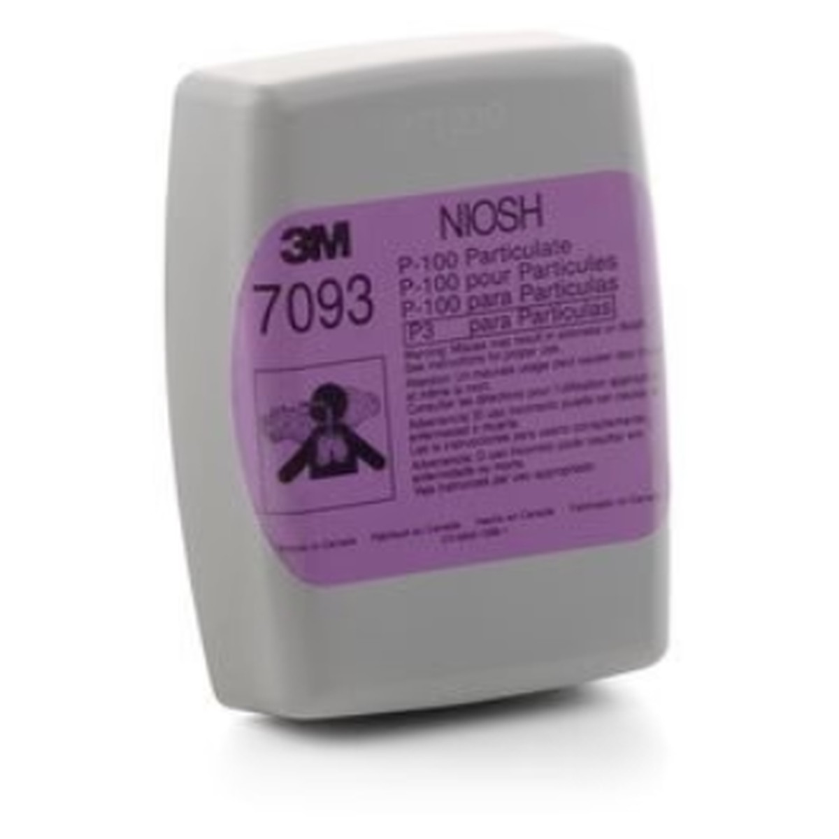 Respirator Mask Filter - 3M 2000 Series P100 Hard Shell (Pack of 2), 7093B