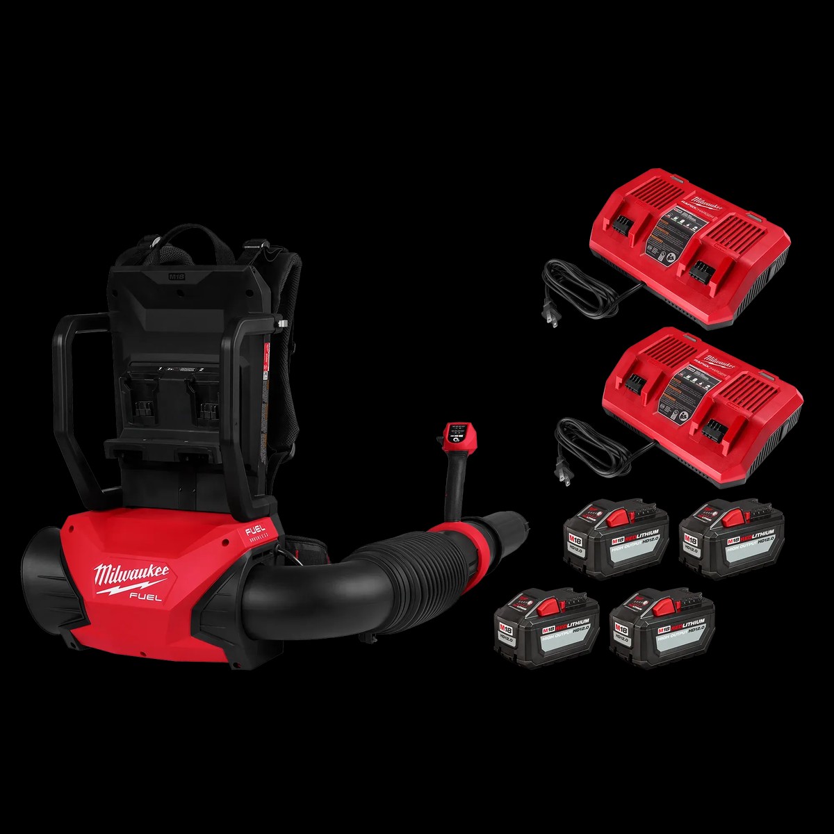 Blower Kit- Milwaukee M18 FUEL Dual Battery Backpack Blower Kit, 3009-24HD