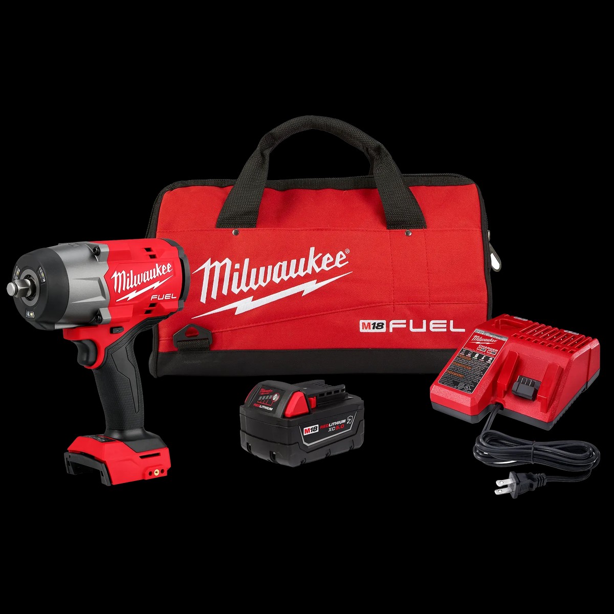 Impact Wrench Kit- Milwaukee M18 FUEL 1/2" High Torque Impact Wrench w/ Friction Ring Kit, 2967-21B