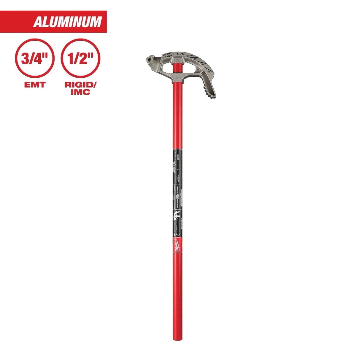 Pipe Bender - Milwaukee Aluminum 3/4" EMT, 1/2" Rigid/IMC Conduit Pipe Bender, 48-22-4071