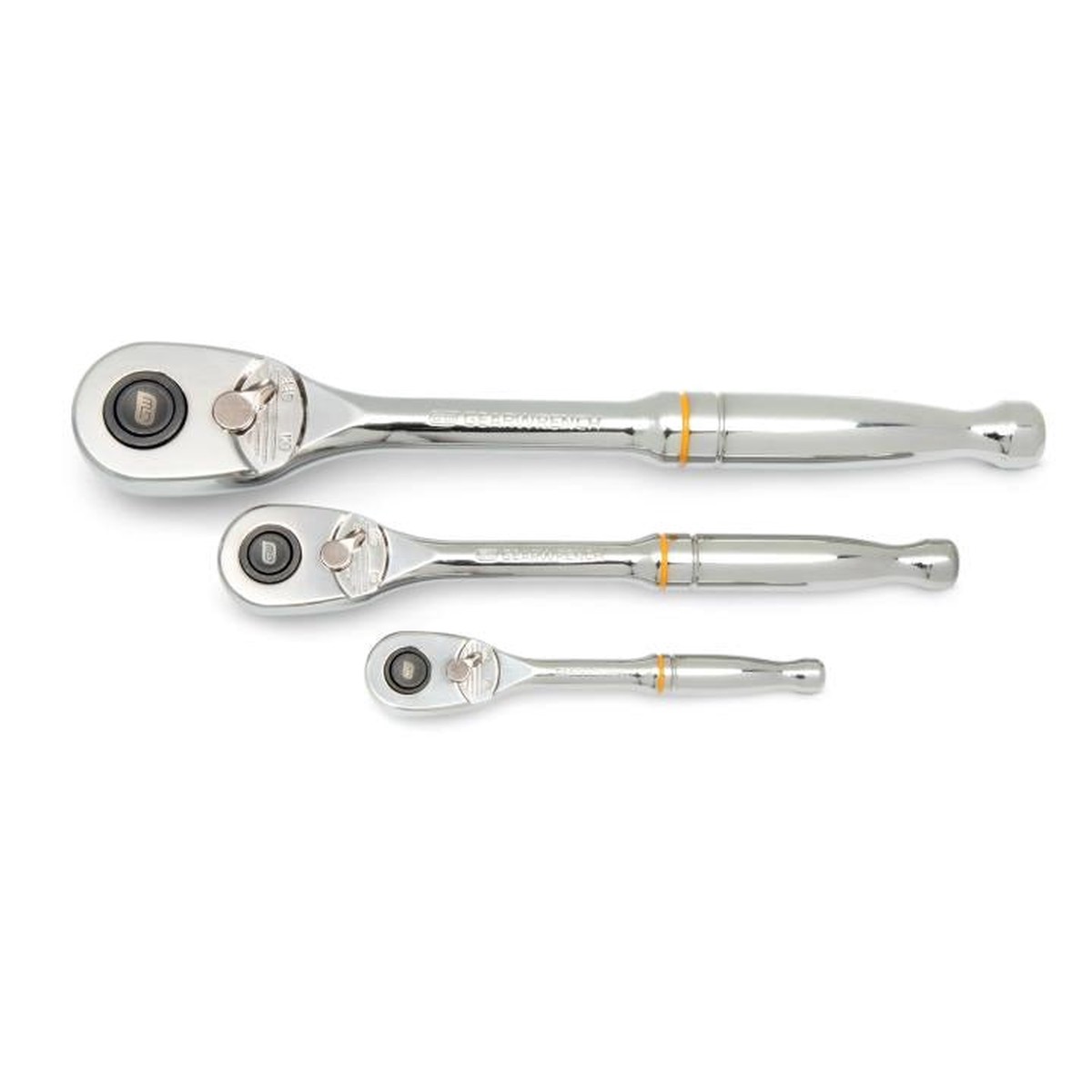 Ratchet Set - Gearwrench 3 Pc. 1/4", 3/8 and 1/2" Drive 90-Tooth Quick Release Teardrop Ratchet Set, 81310T